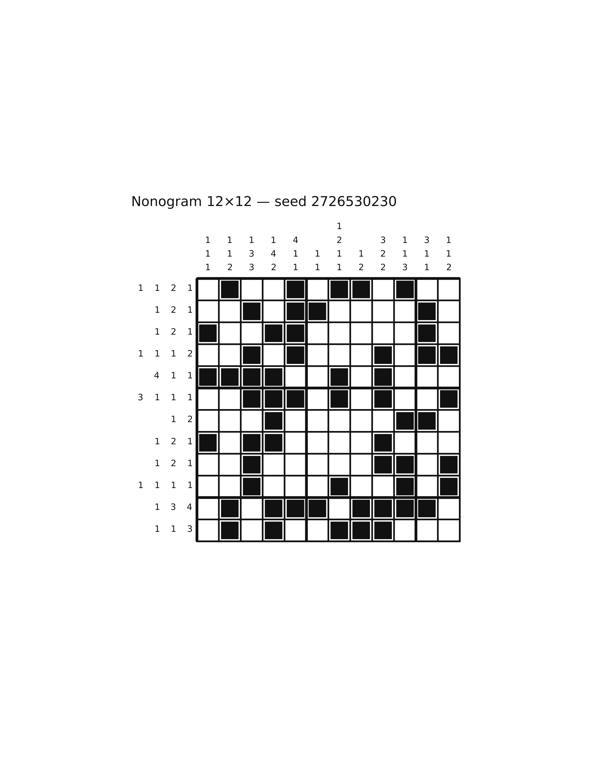 Nonogram 12×12 #65 — solution