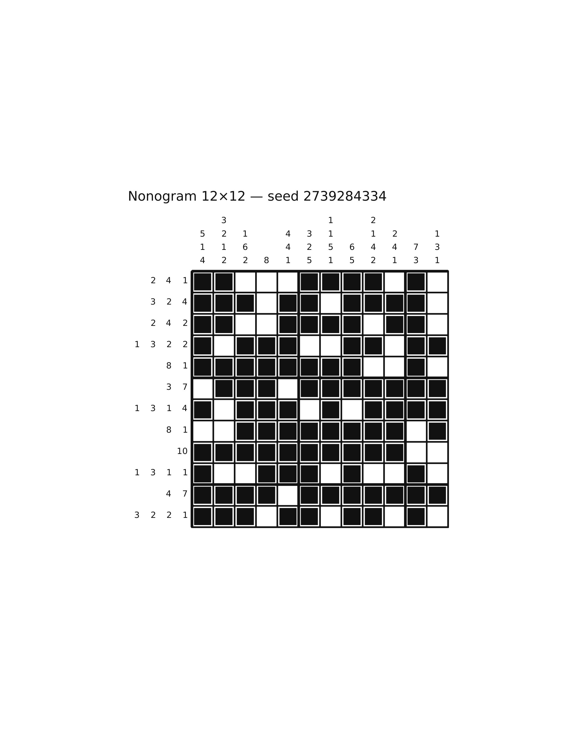 Nonogram 12×12 #66 — solution