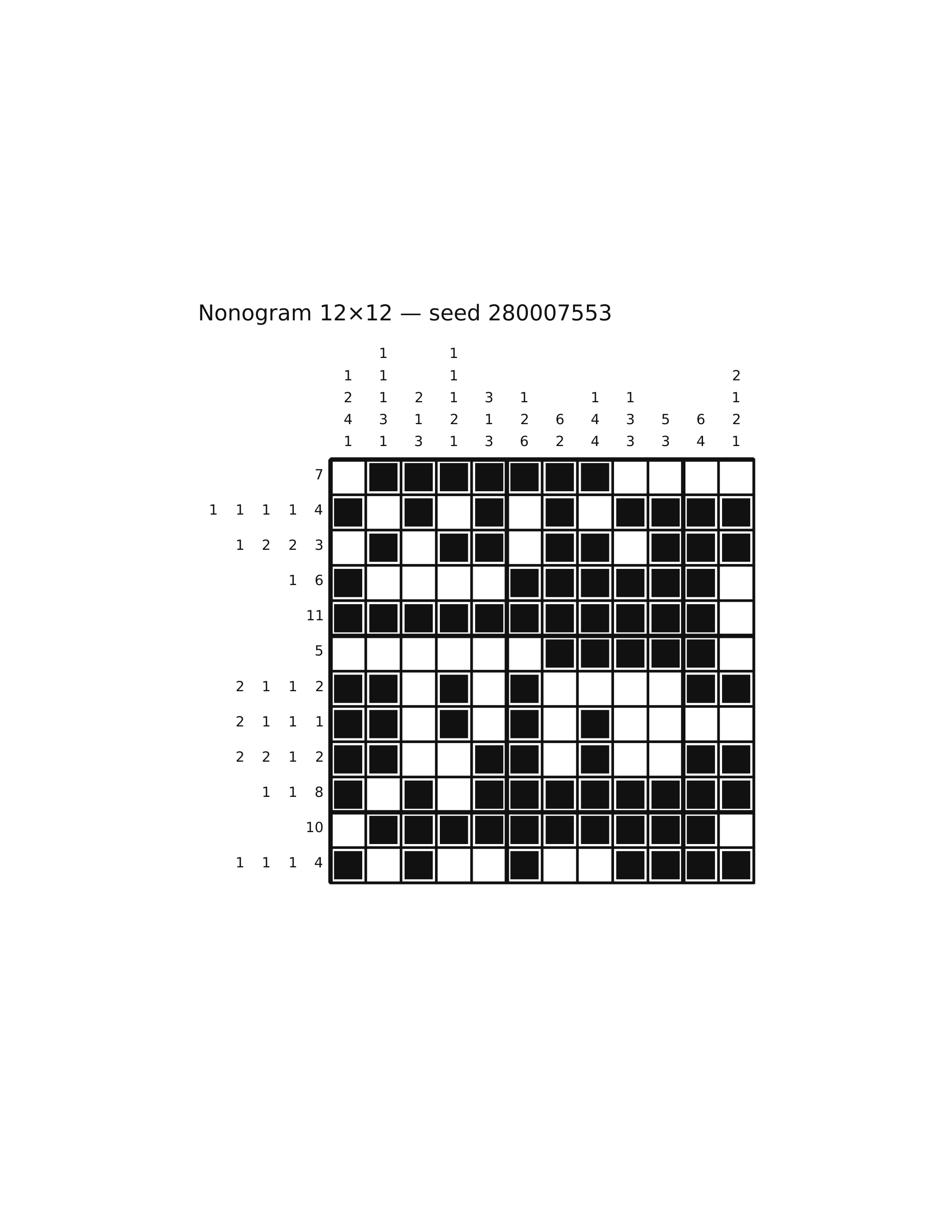 Nonogram 12×12 #14 — solution