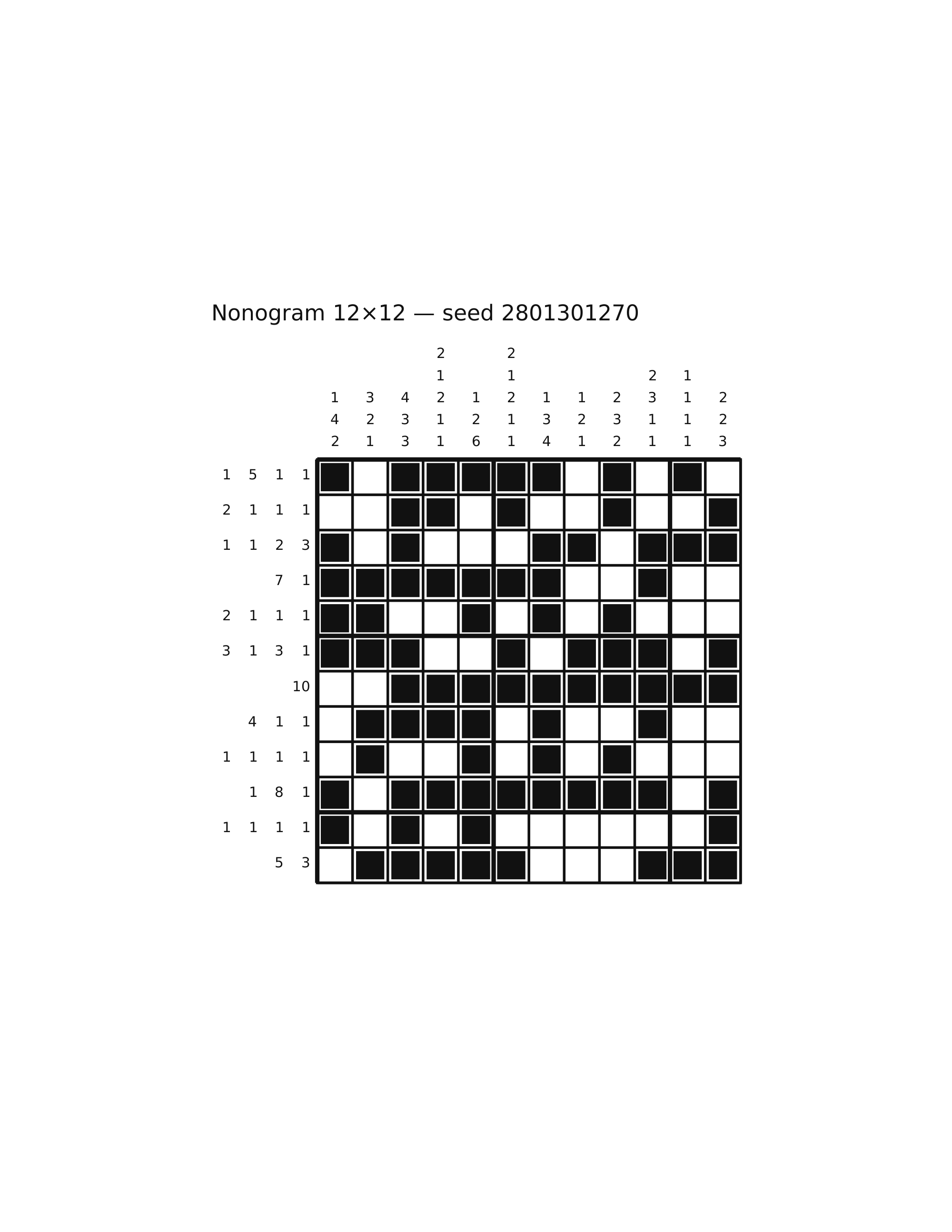 Nonogram 12×12 #29 — solution