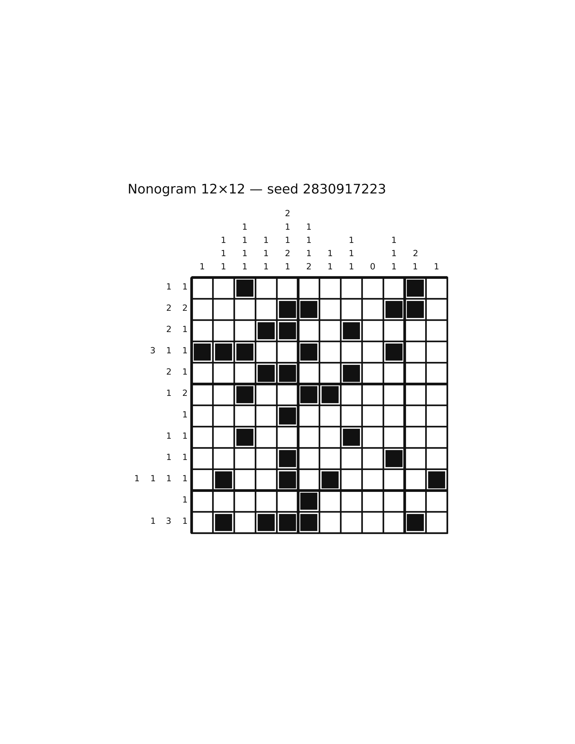 Nonogram 12×12 #15 — solution
