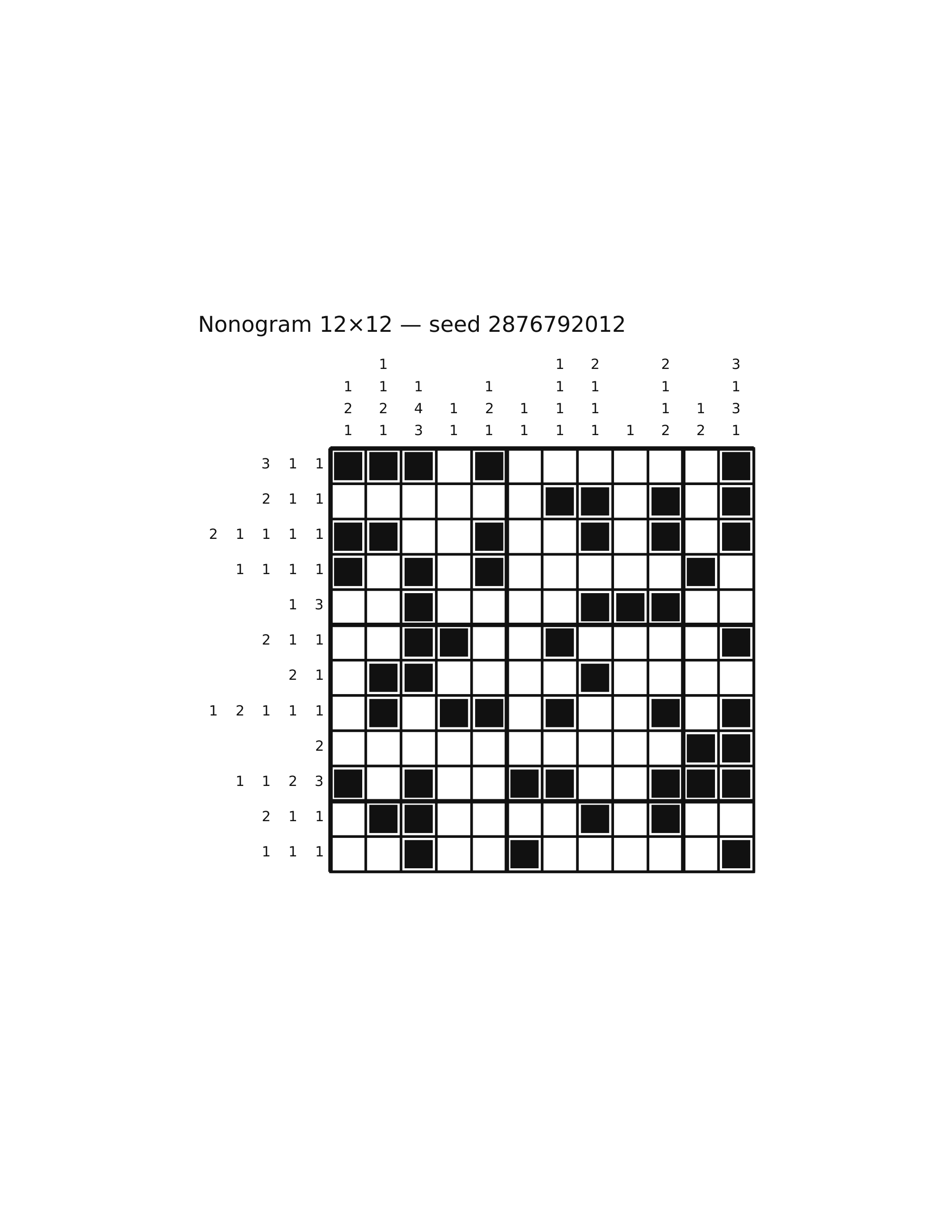 Nonogram 12×12 #63 — solution