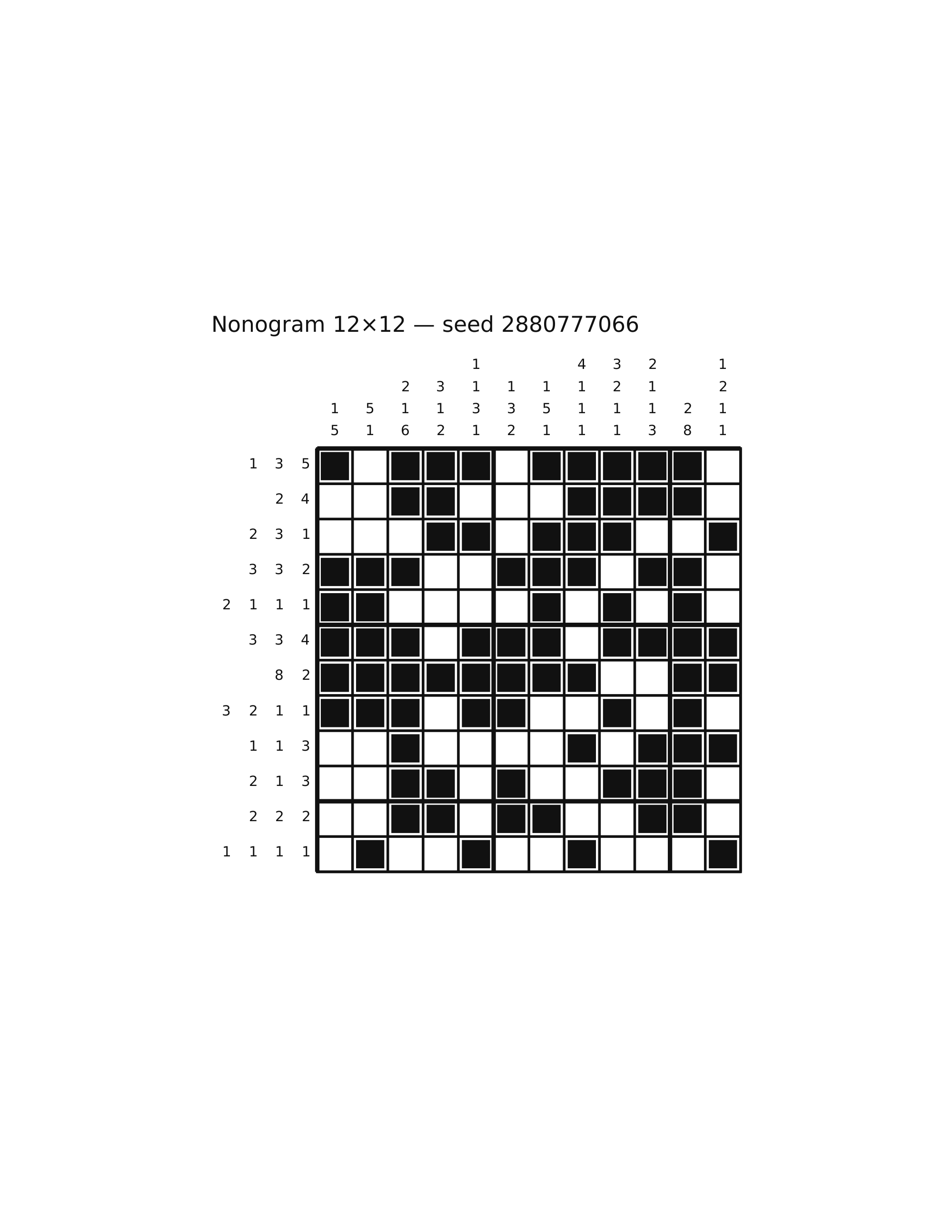 Nonogram 12×12 #15 — solution