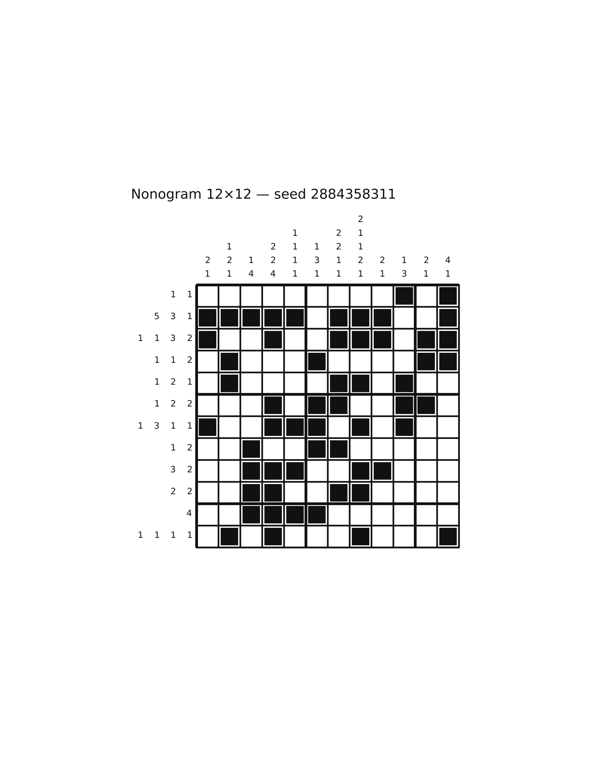 Nonogram 12×12 #63 — solution