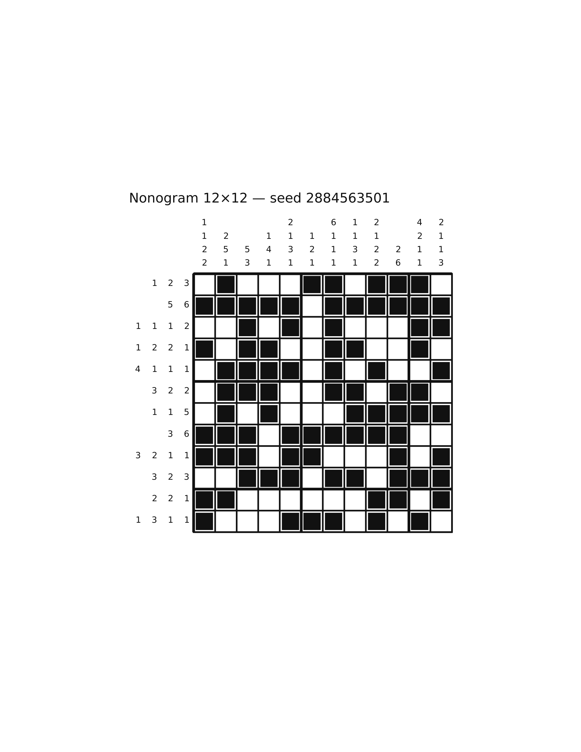 Nonogram 12×12 #48 — solution