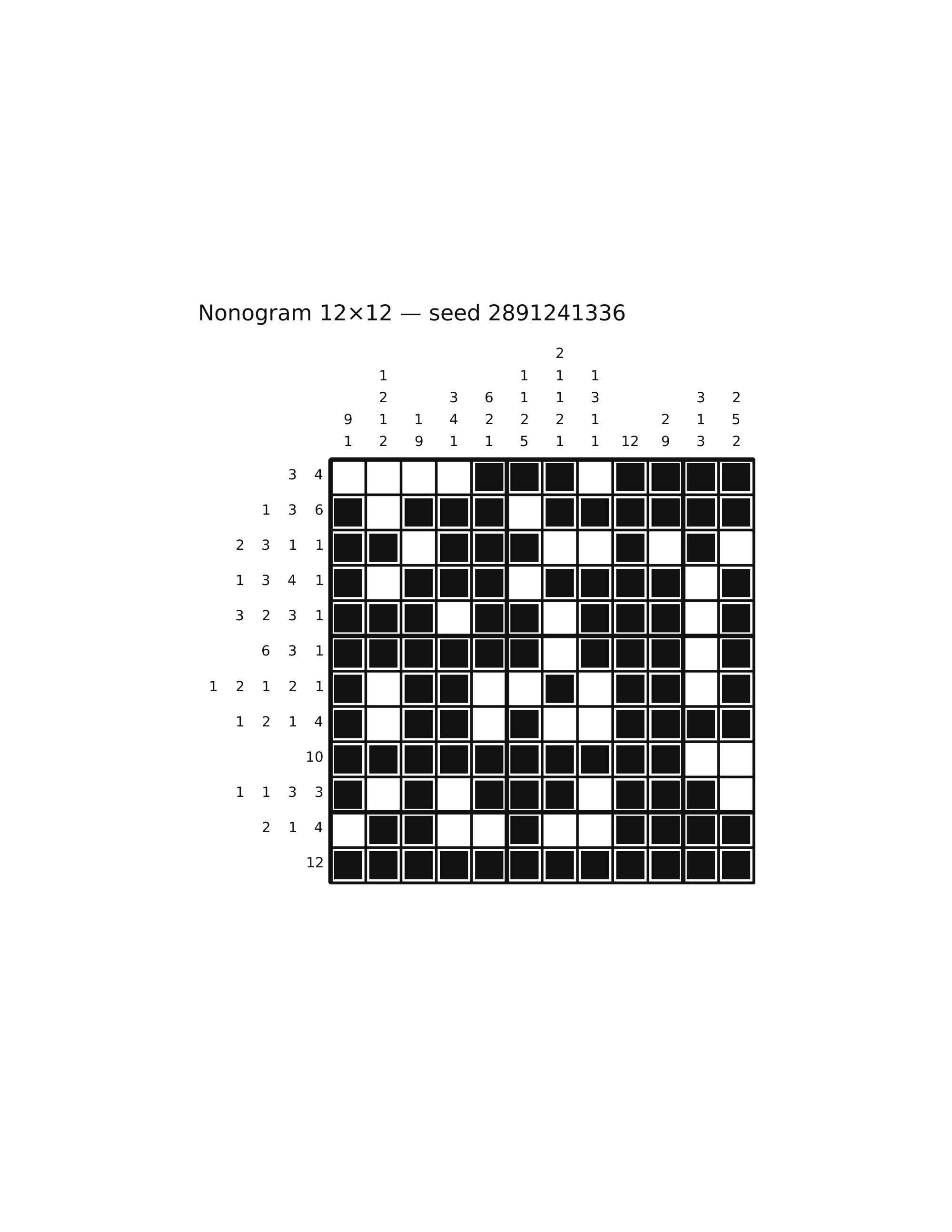 Nonogram 12×12 #64 — solution