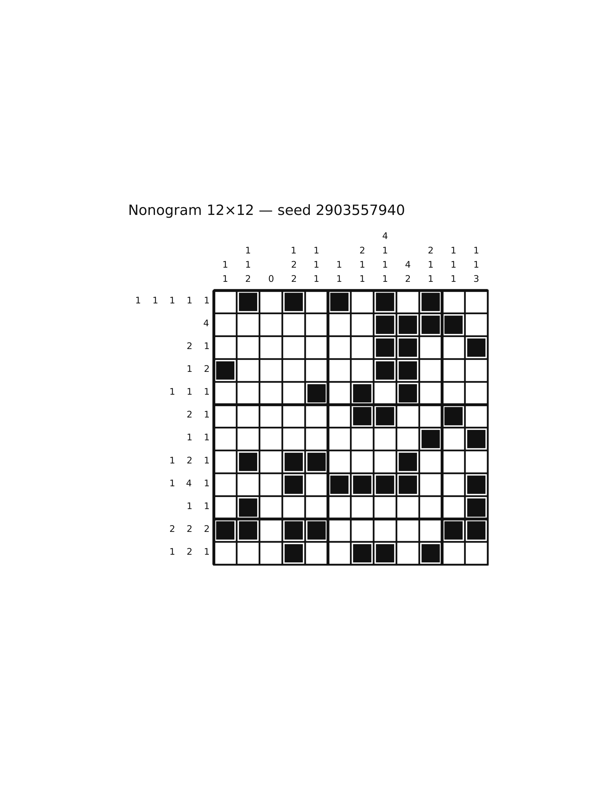 Nonogram 12×12 #69 — solution