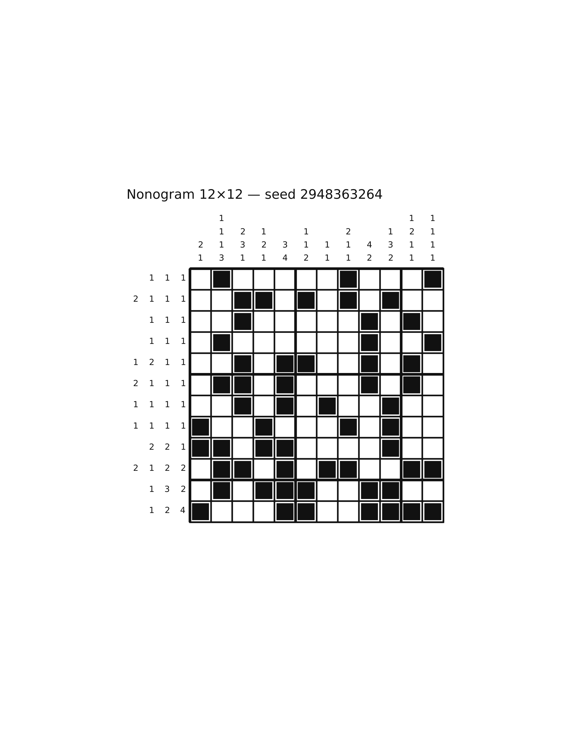 Nonogram 12×12 #9 — solution