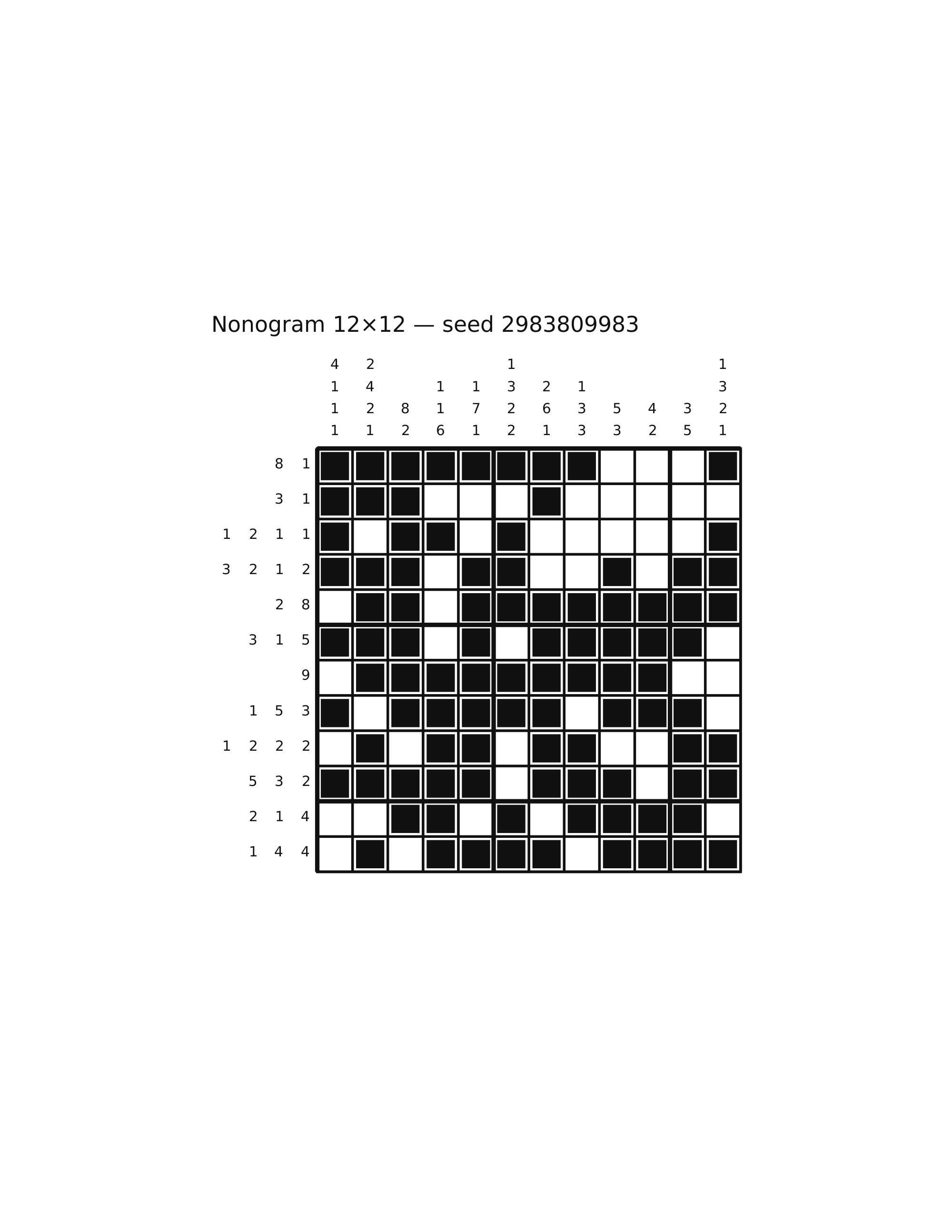 Nonogram 12×12 #53 — solution