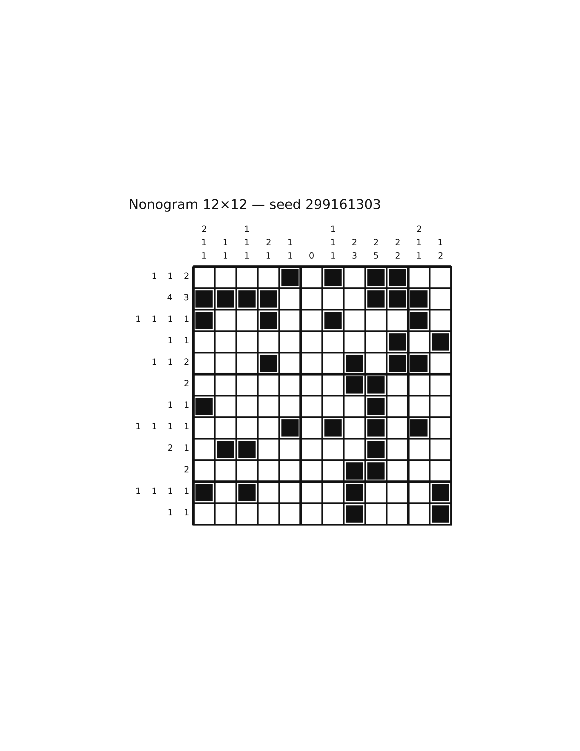 Nonogram 12×12 #74 — solution