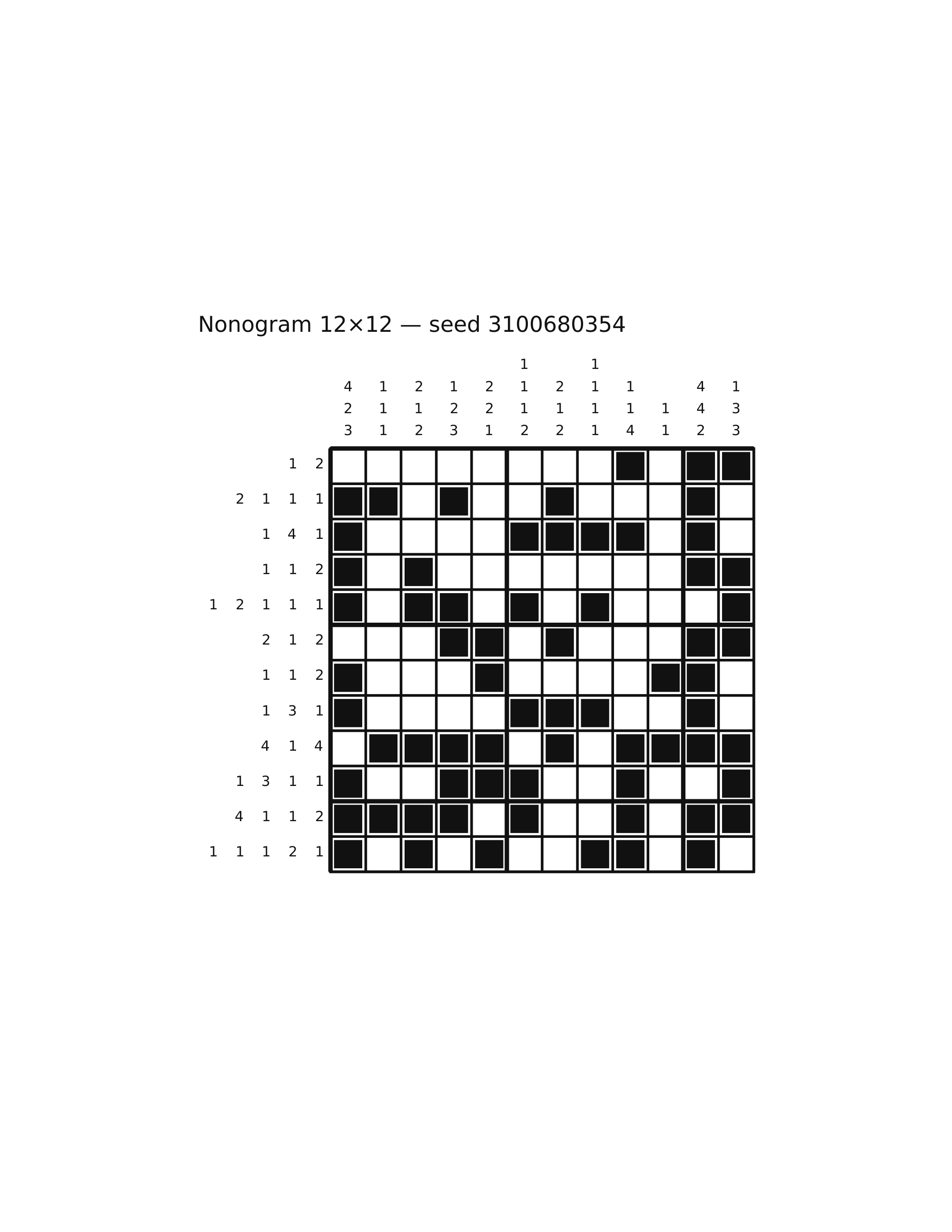 Nonogram 12×12 #19 — solution