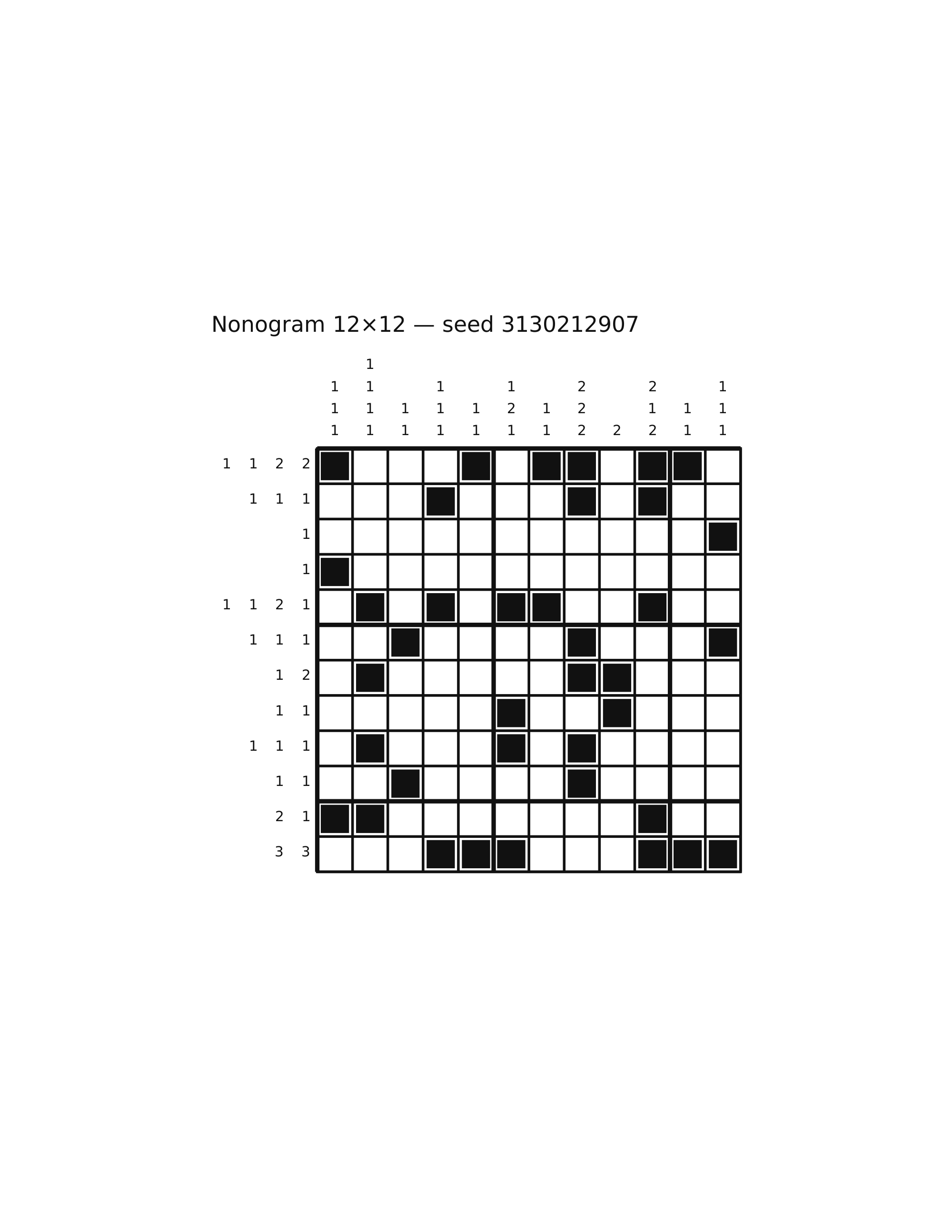 Nonogram 12×12 #9 — solution