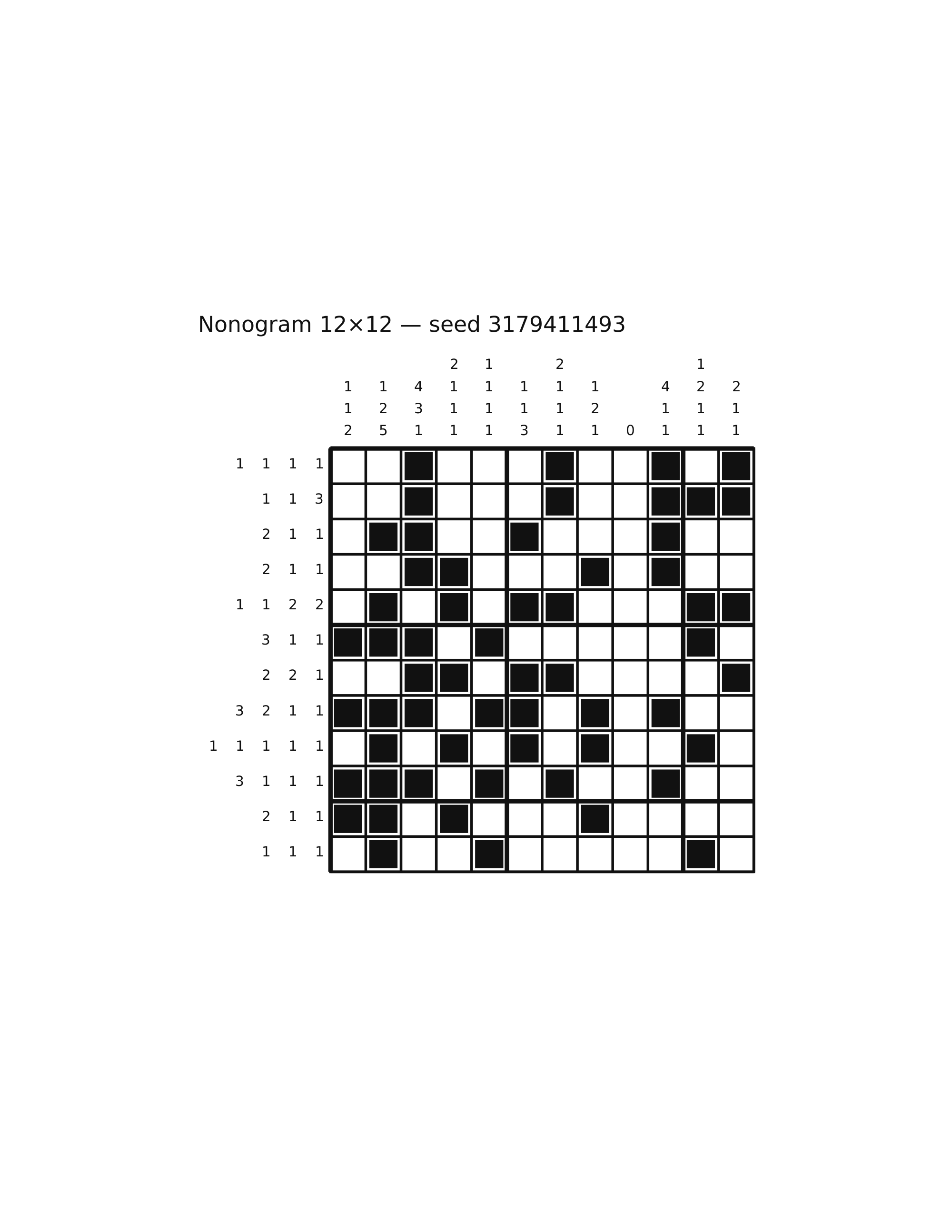 Nonogram 12×12 #64 — solution