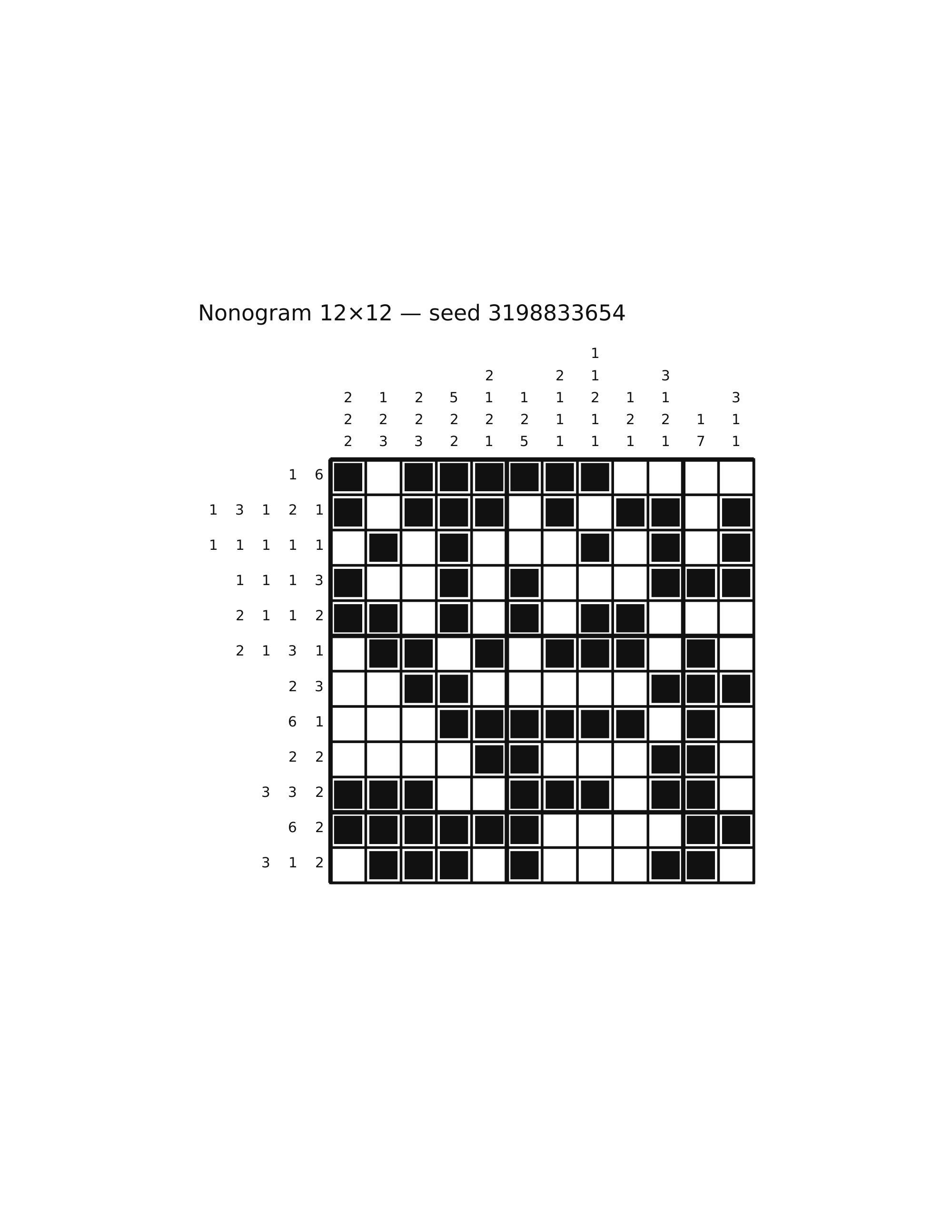 Nonogram 12×12 #57 — solution