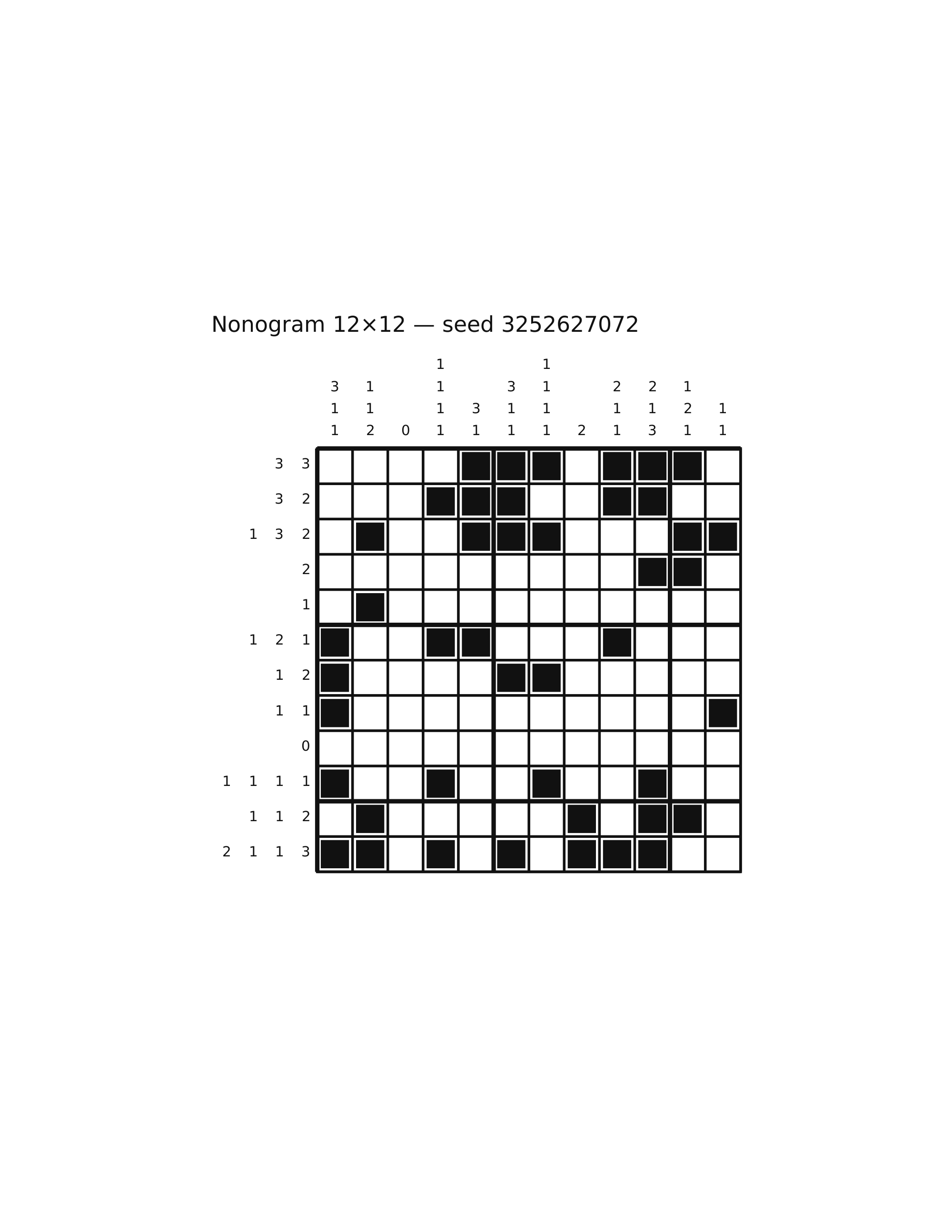 Nonogram 12×12 #59 — solution