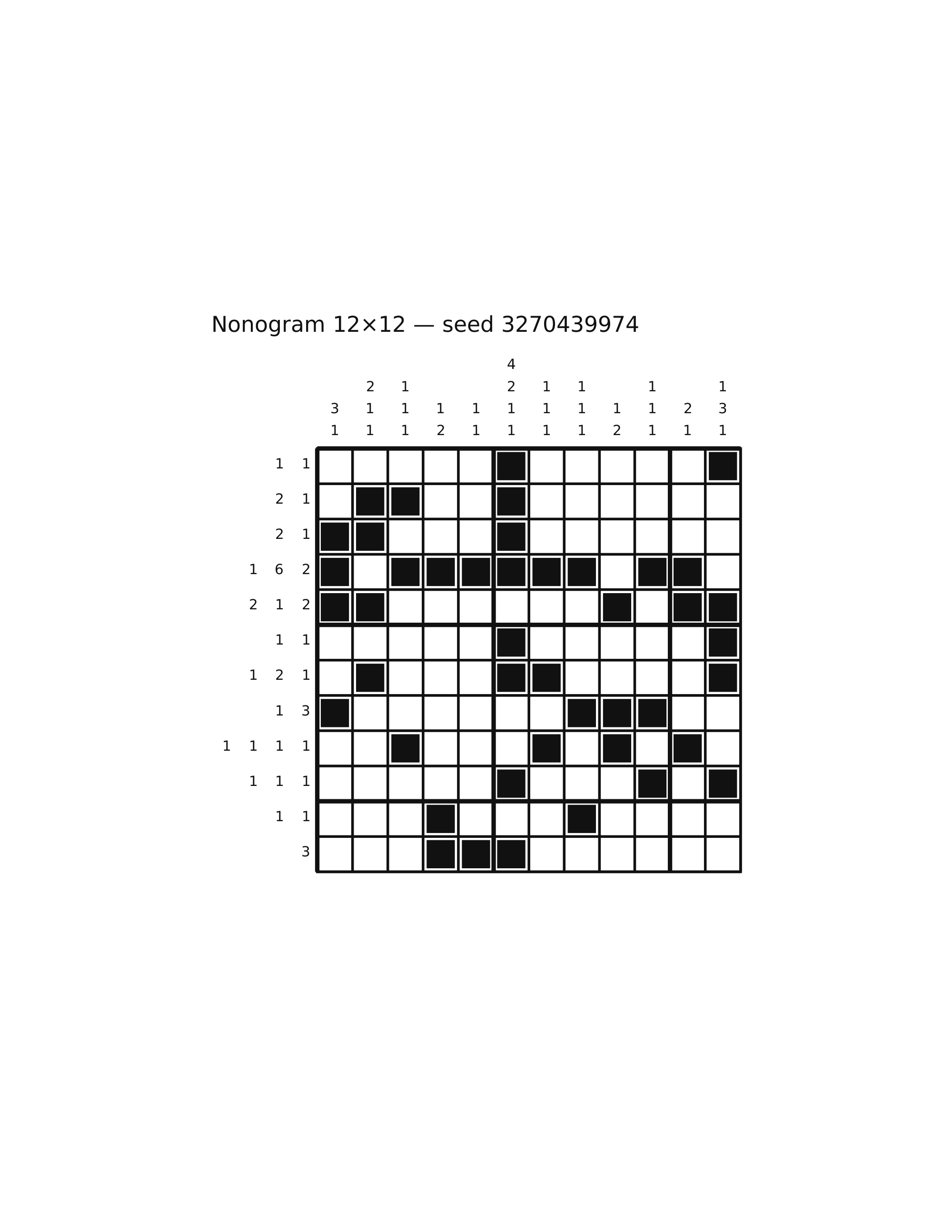 Nonogram 12×12 #66 — solution