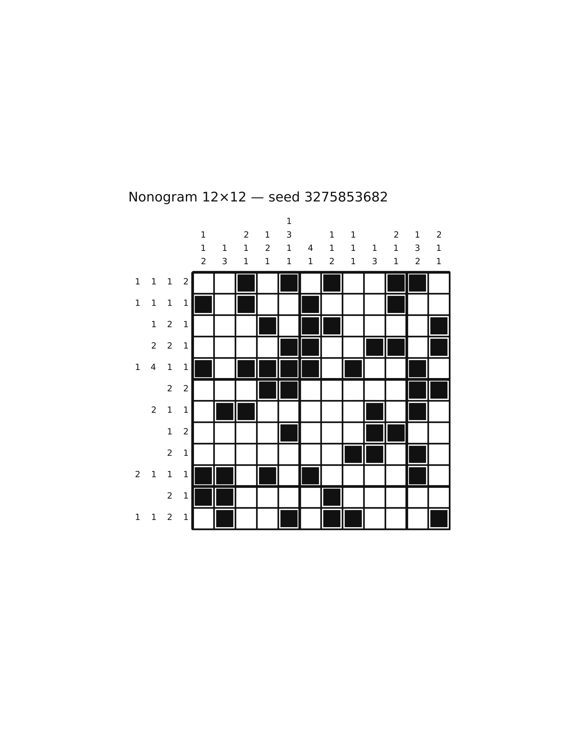 Nonogram 12×12 #17 — solution