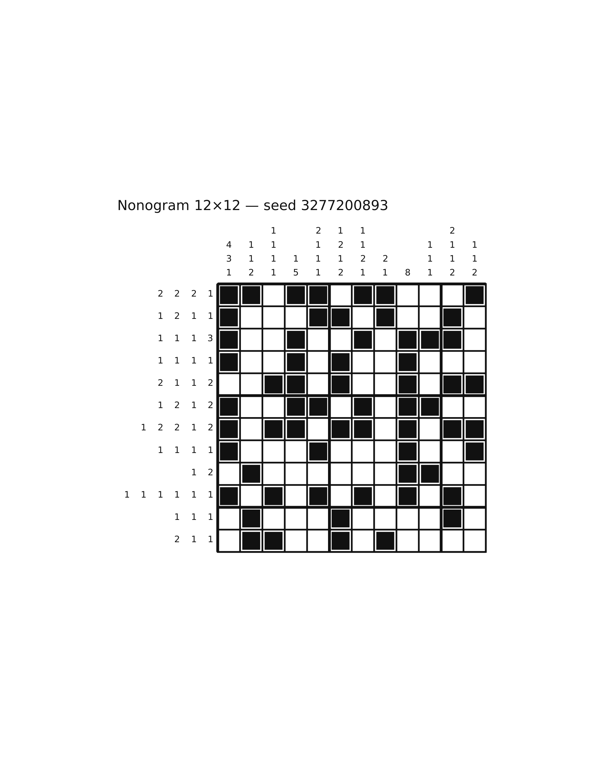 Nonogram 12×12 #65 — solution