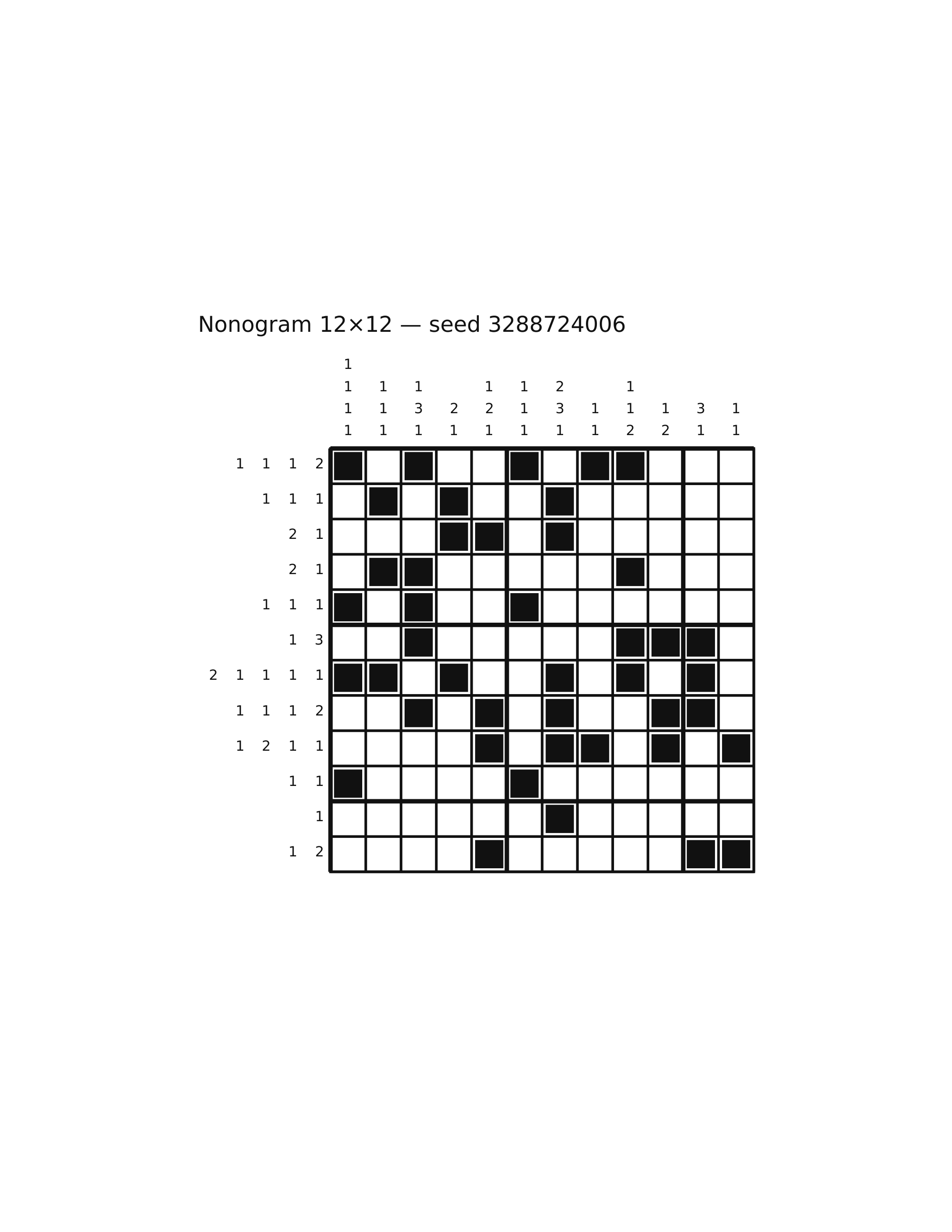 Nonogram 12×12 #13 — solution