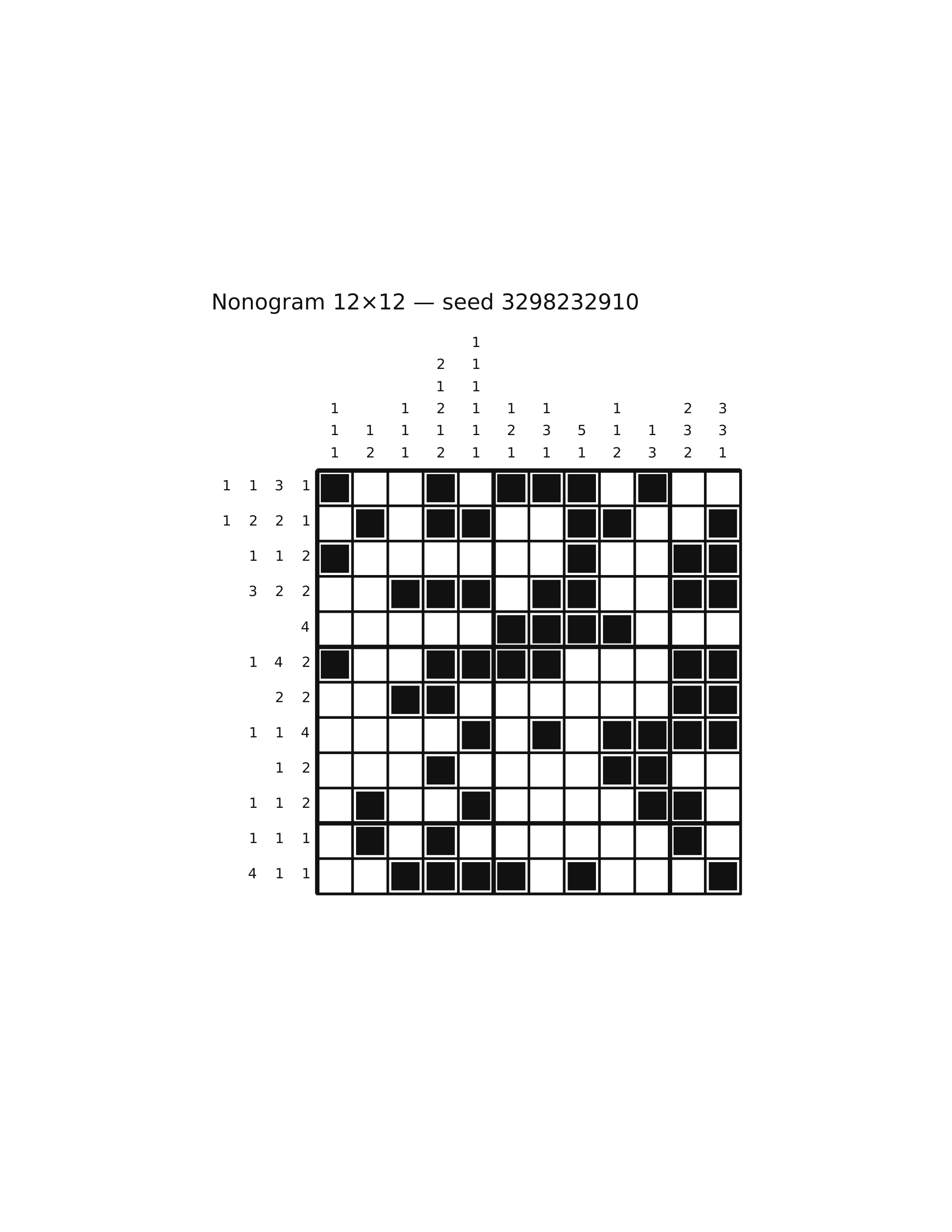 Nonogram 12×12 #32 — solution