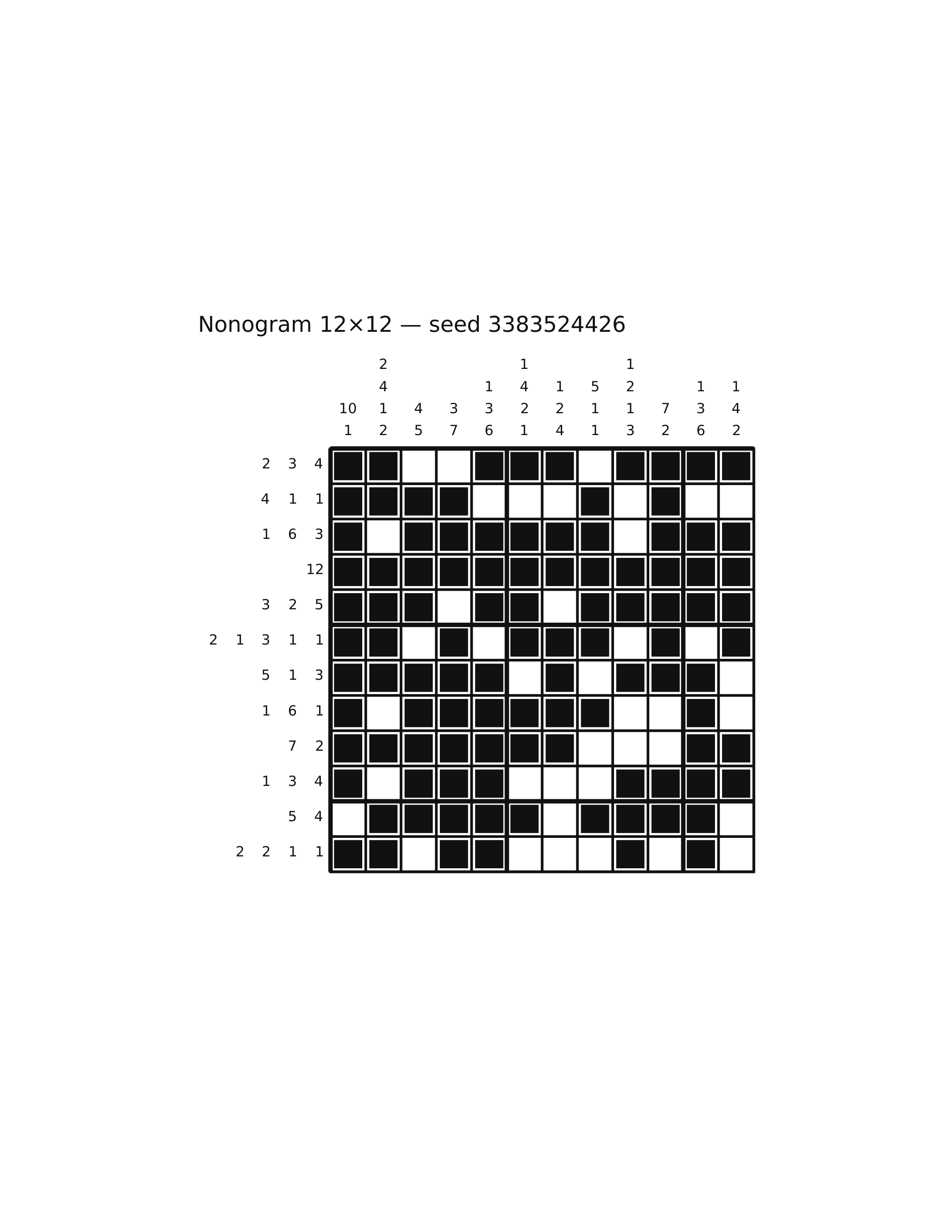 Nonogram 12×12 #60 — solution