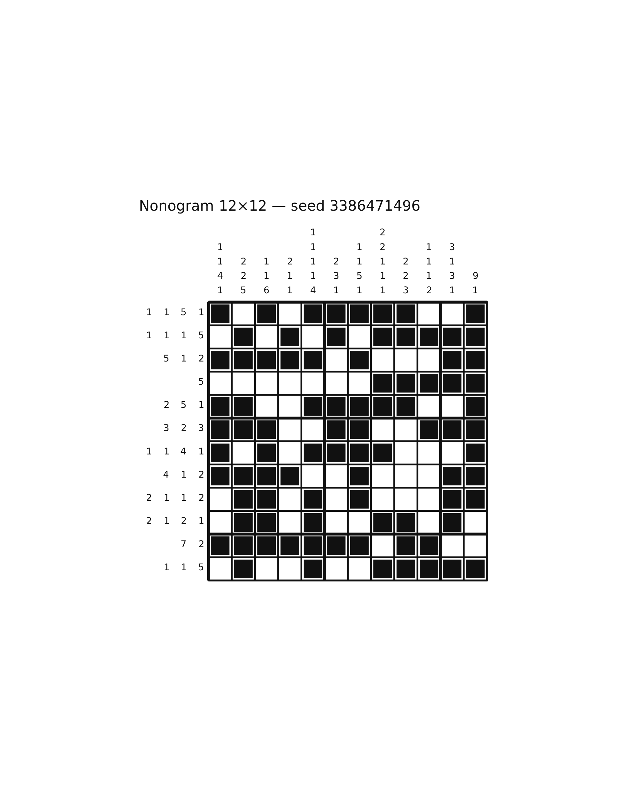 Nonogram 12×12 #49 — solution