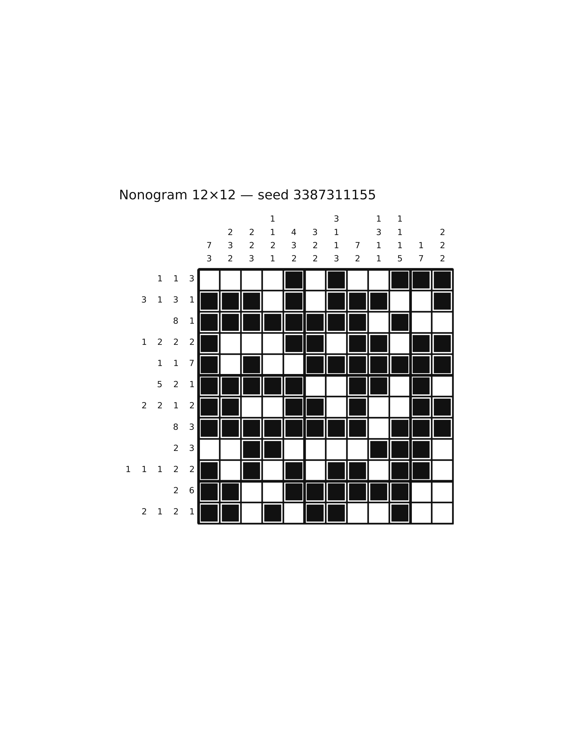 Nonogram 12×12 #64 — solution