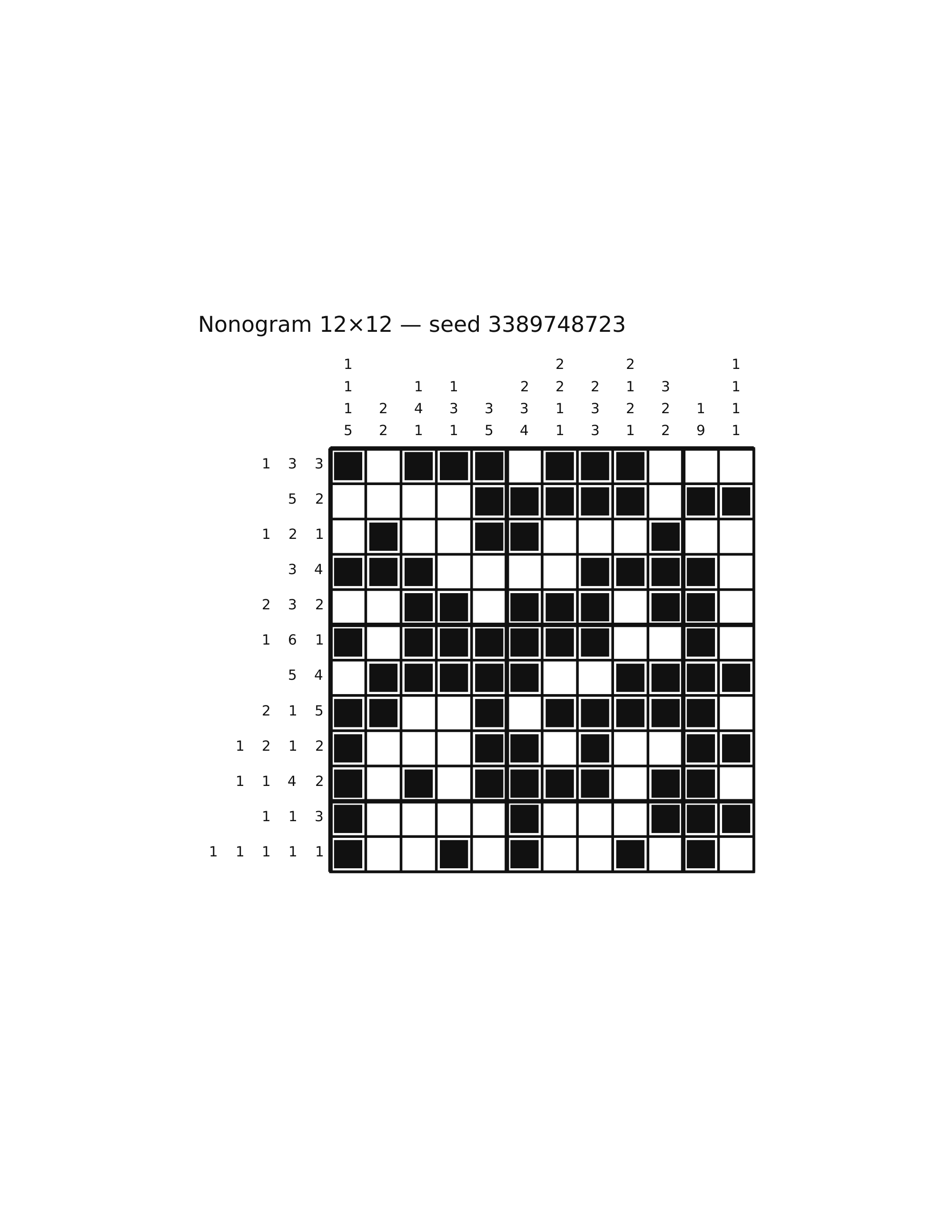Nonogram 12×12 #10 — solution