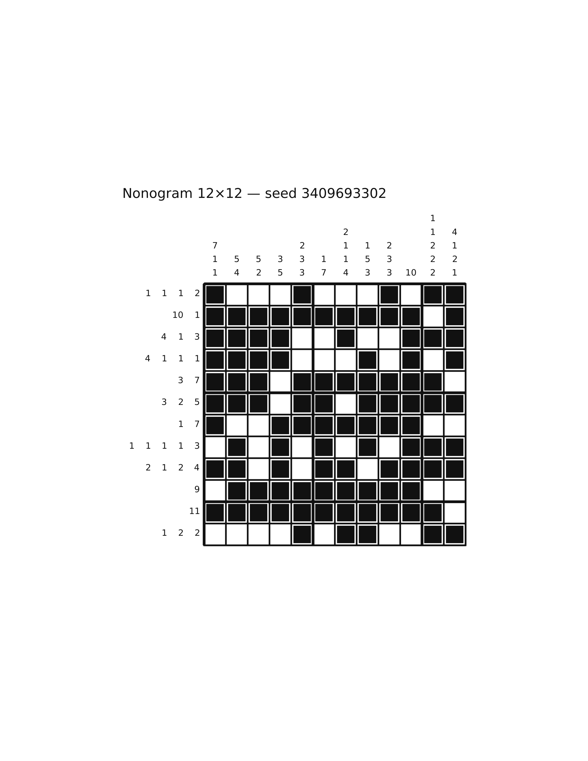 Nonogram 12×12 #20 — solution