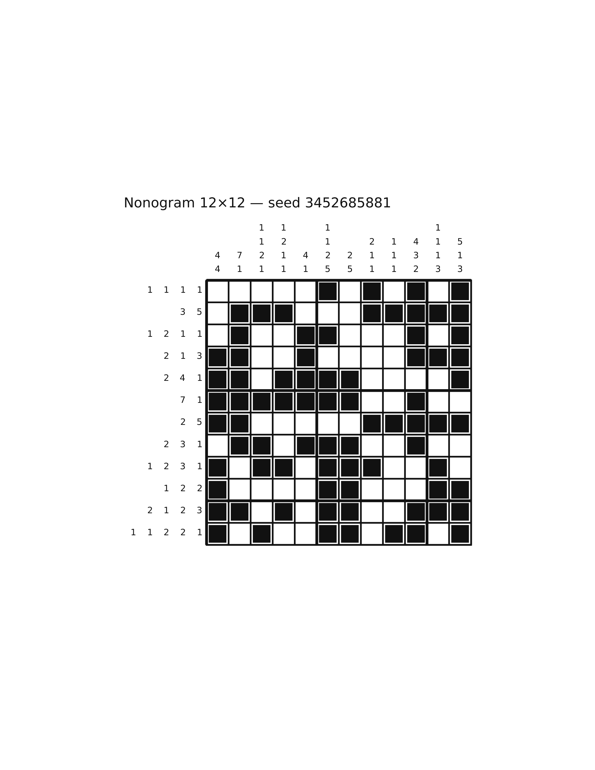 Nonogram 12×12 #62 — solution