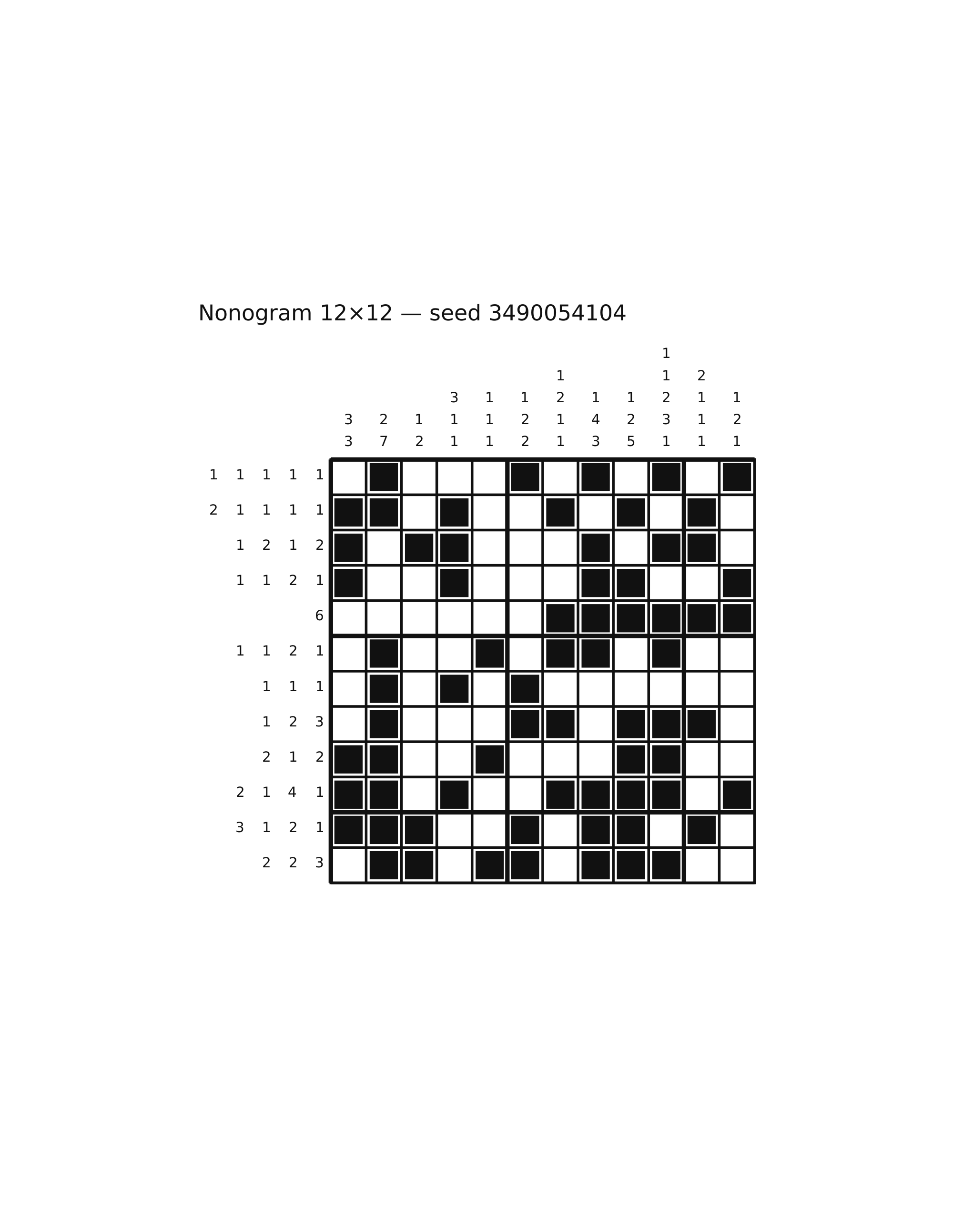 Nonogram 12×12 #79 — solution