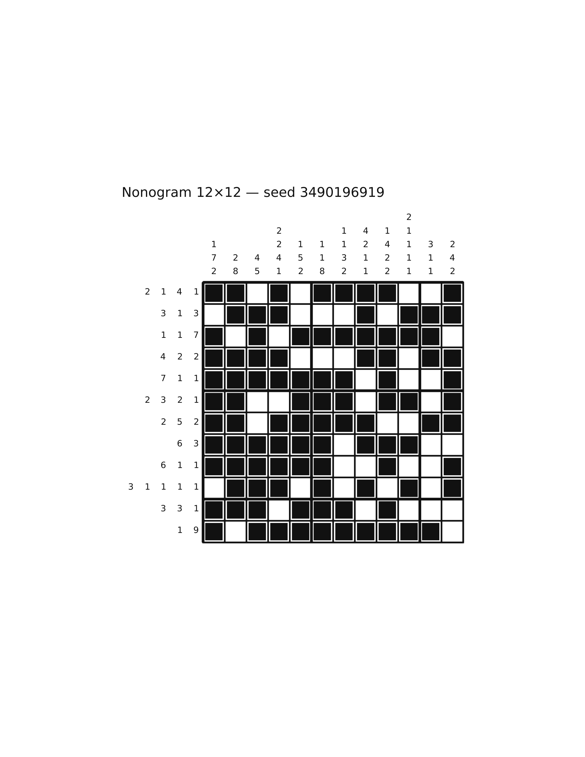 Nonogram 12×12 #77 — solution