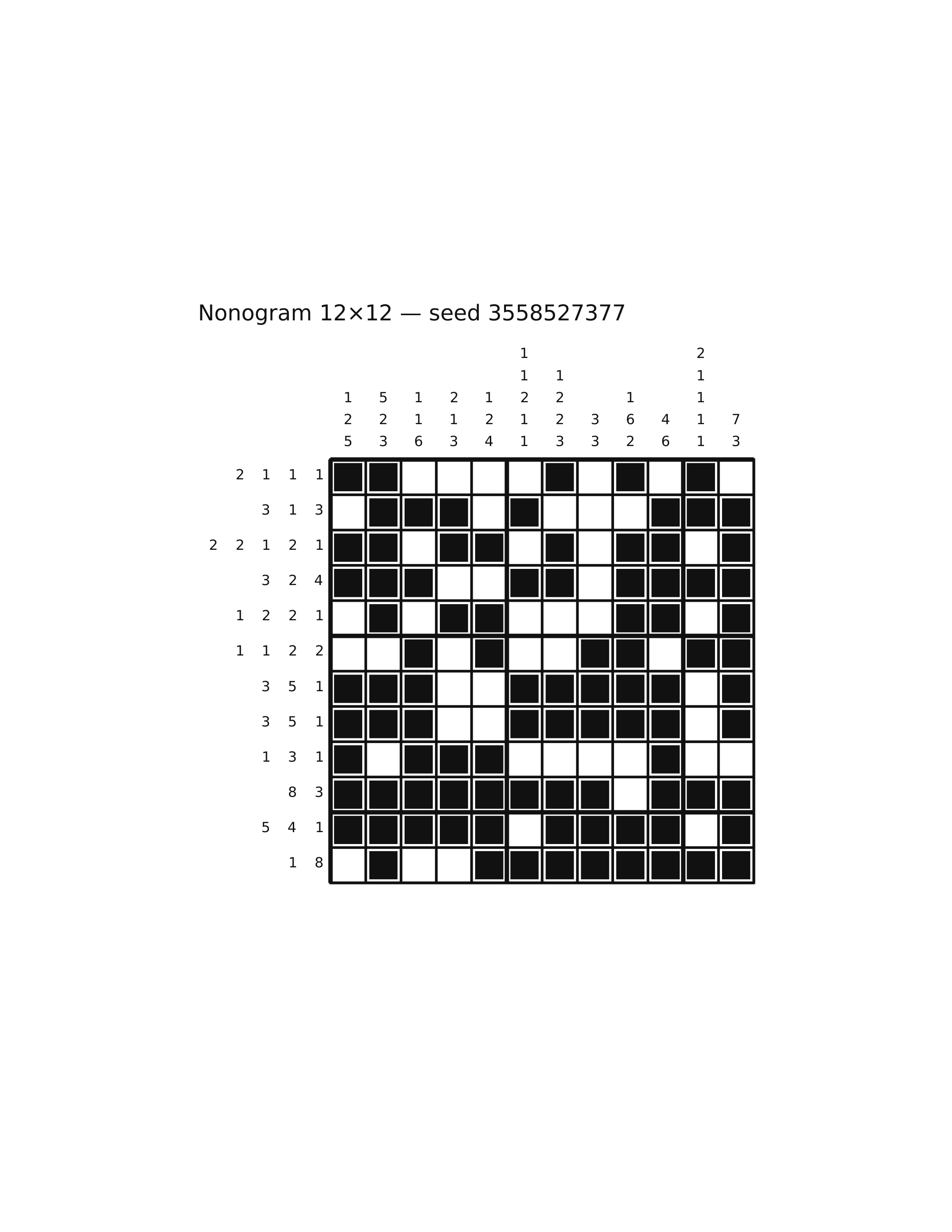 Nonogram 12×12 #17 — solution