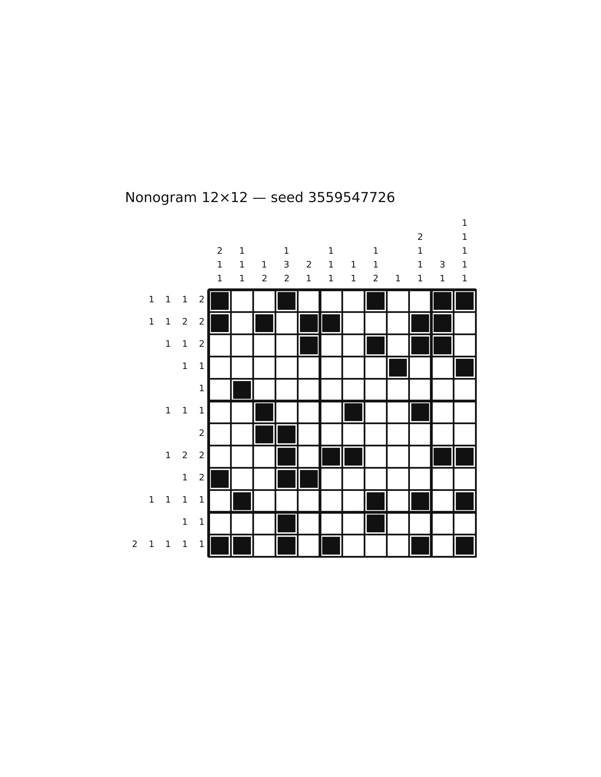 Nonogram 12×12 #60 — solution
