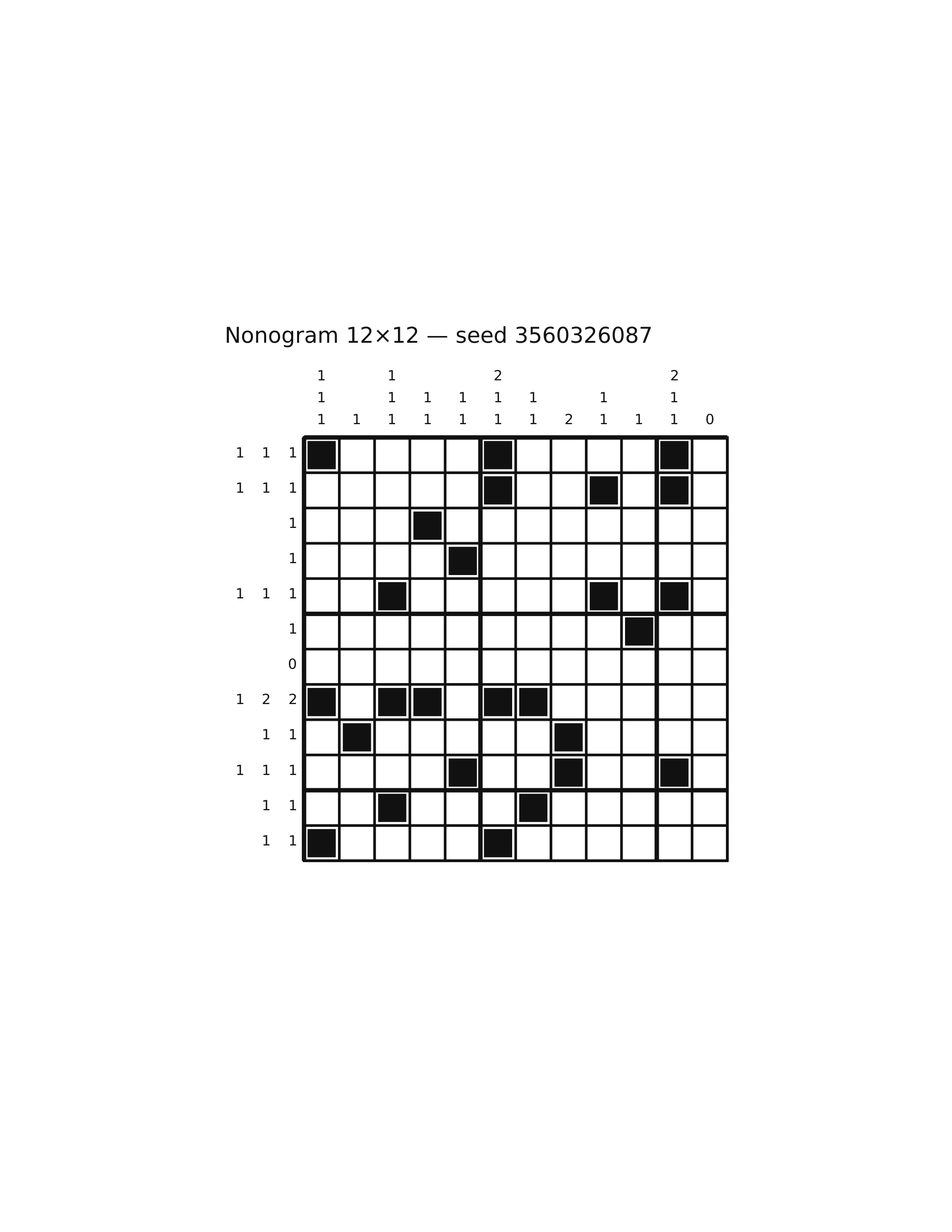 Nonogram 12×12 #69 — solution