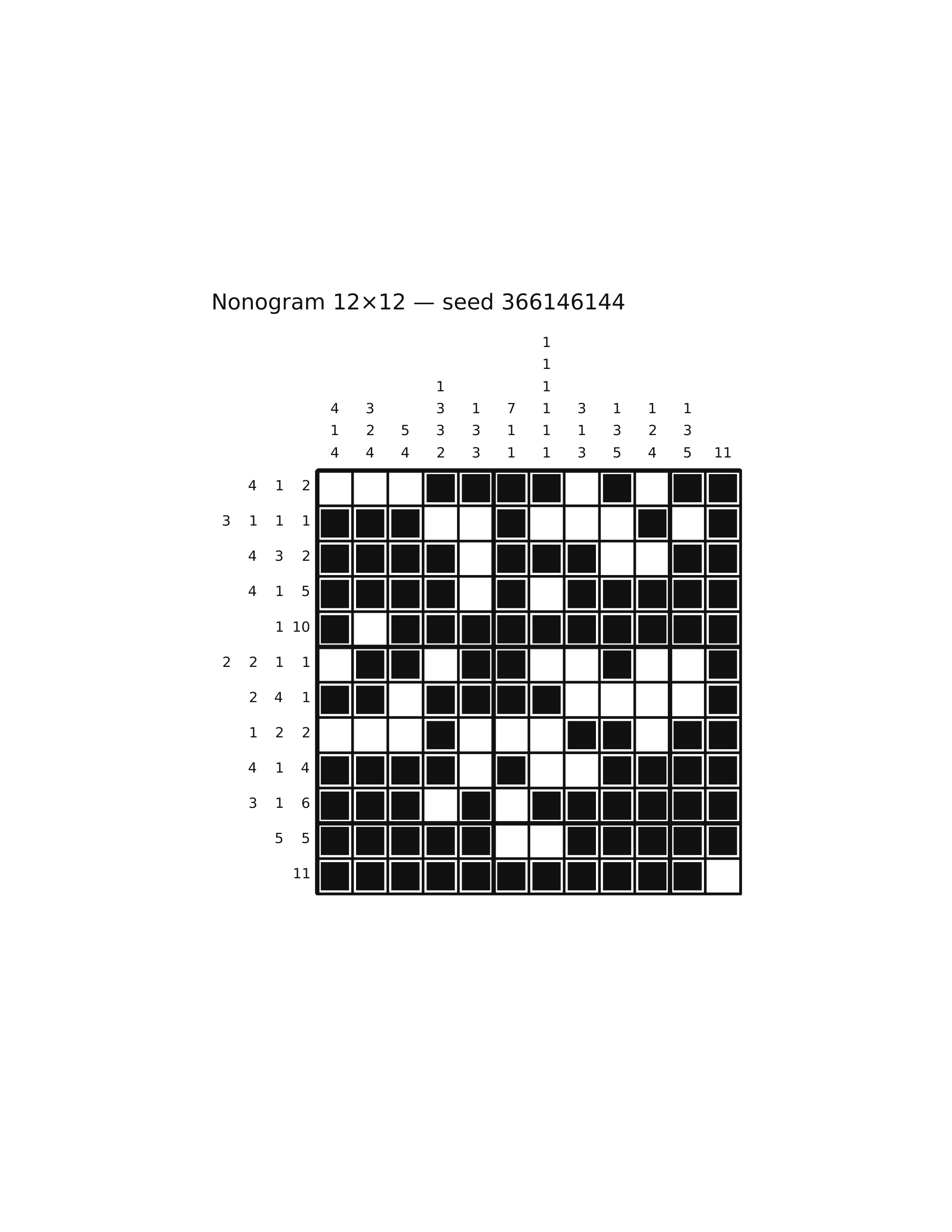 Nonogram 12×12 #49 — solution
