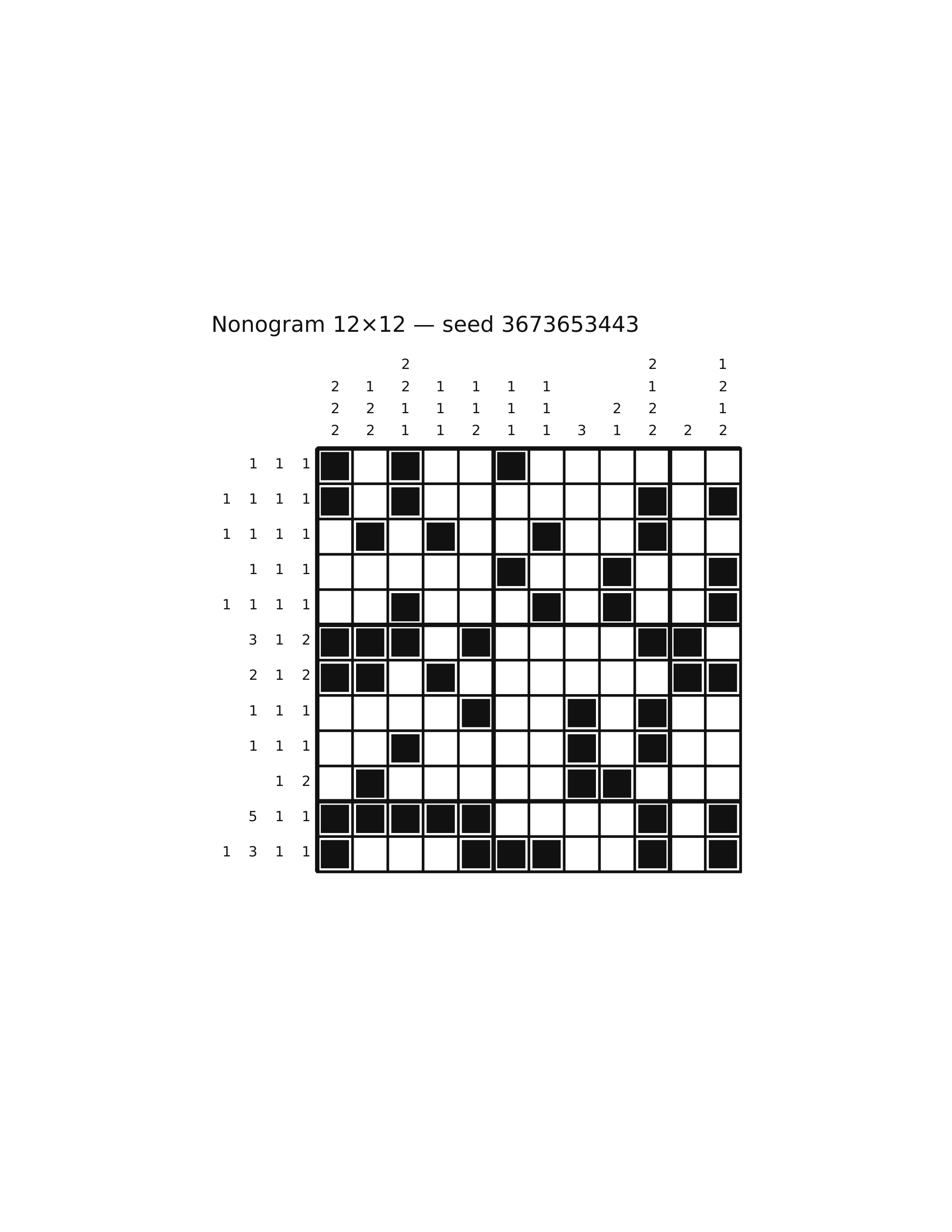 Nonogram 12×12 #61 — solution