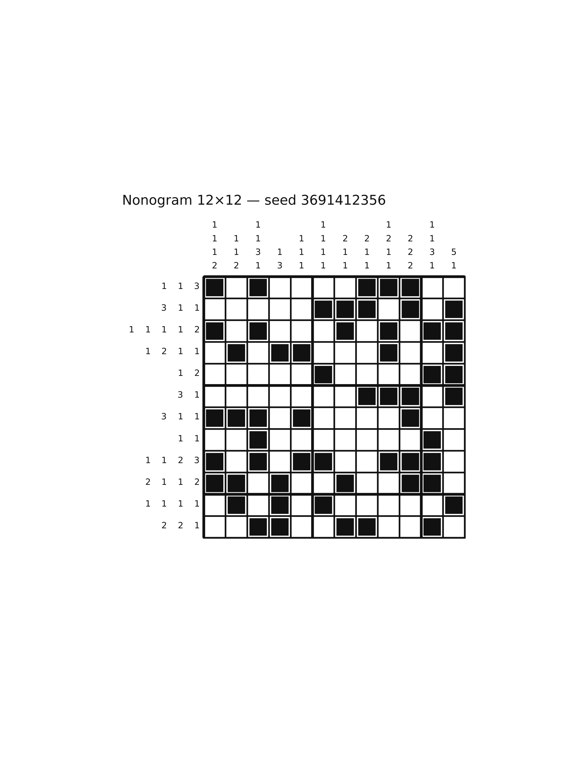 Nonogram 12×12 #72 — solution