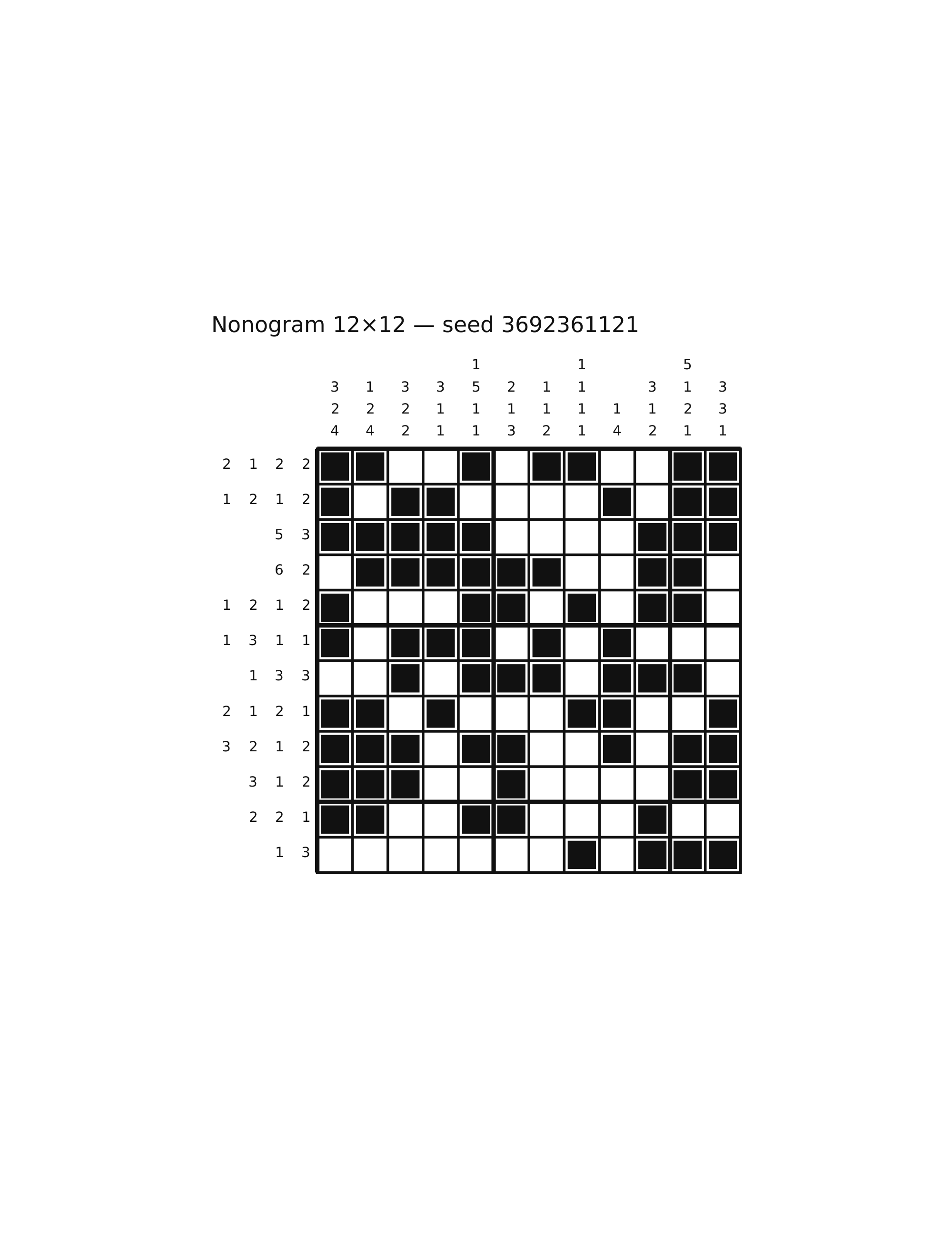 Nonogram 12×12 #21 — solution