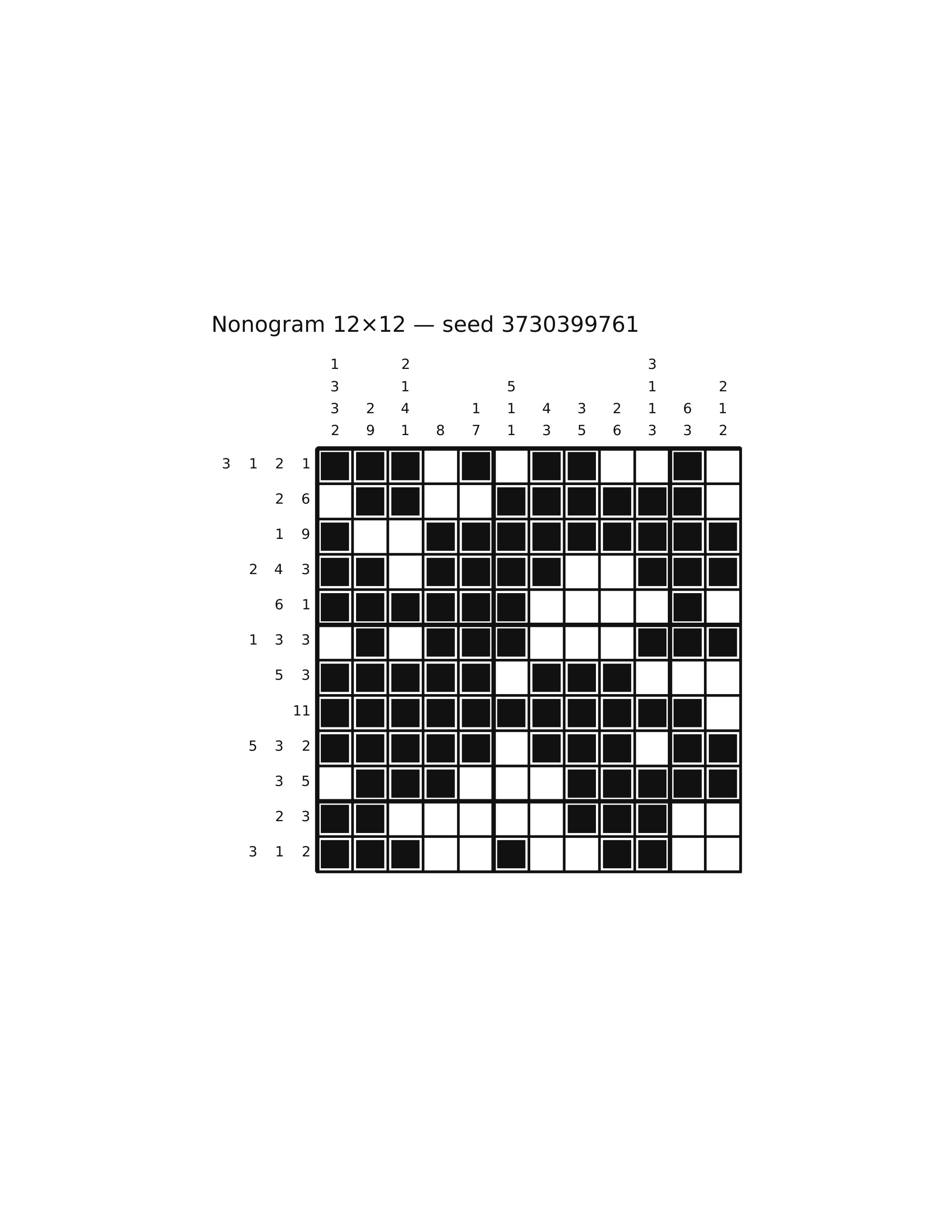 Nonogram 12×12 #18 — solution