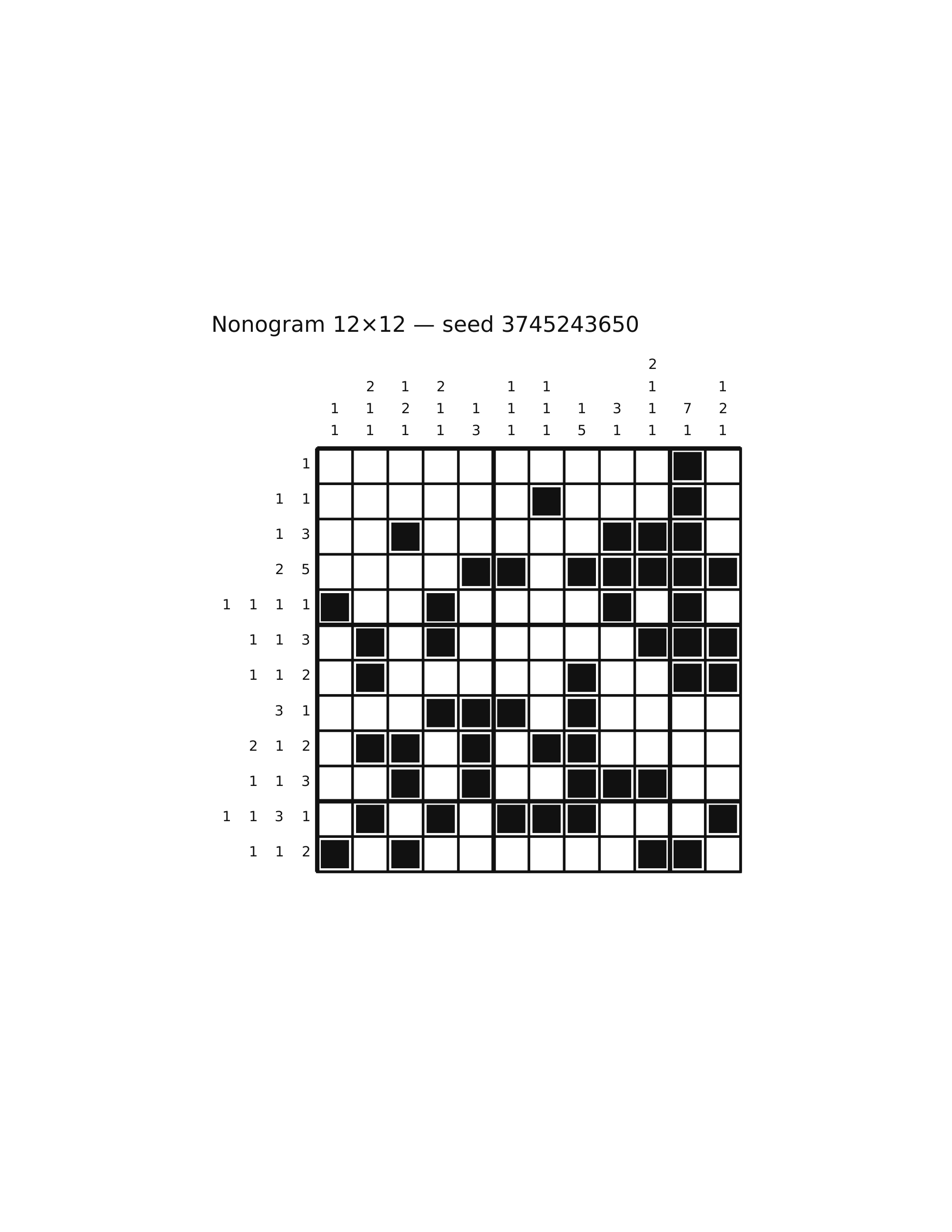 Nonogram 12×12 #3 — solution