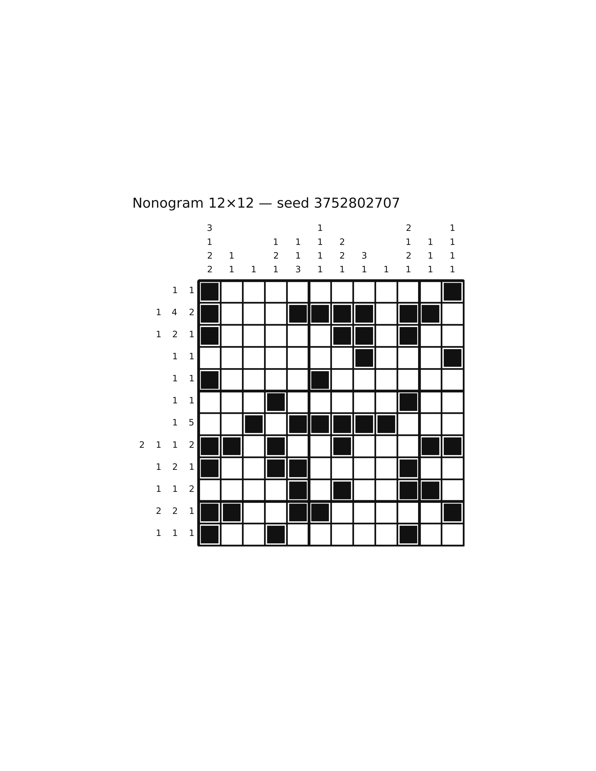 Nonogram 12×12 #21 — solution