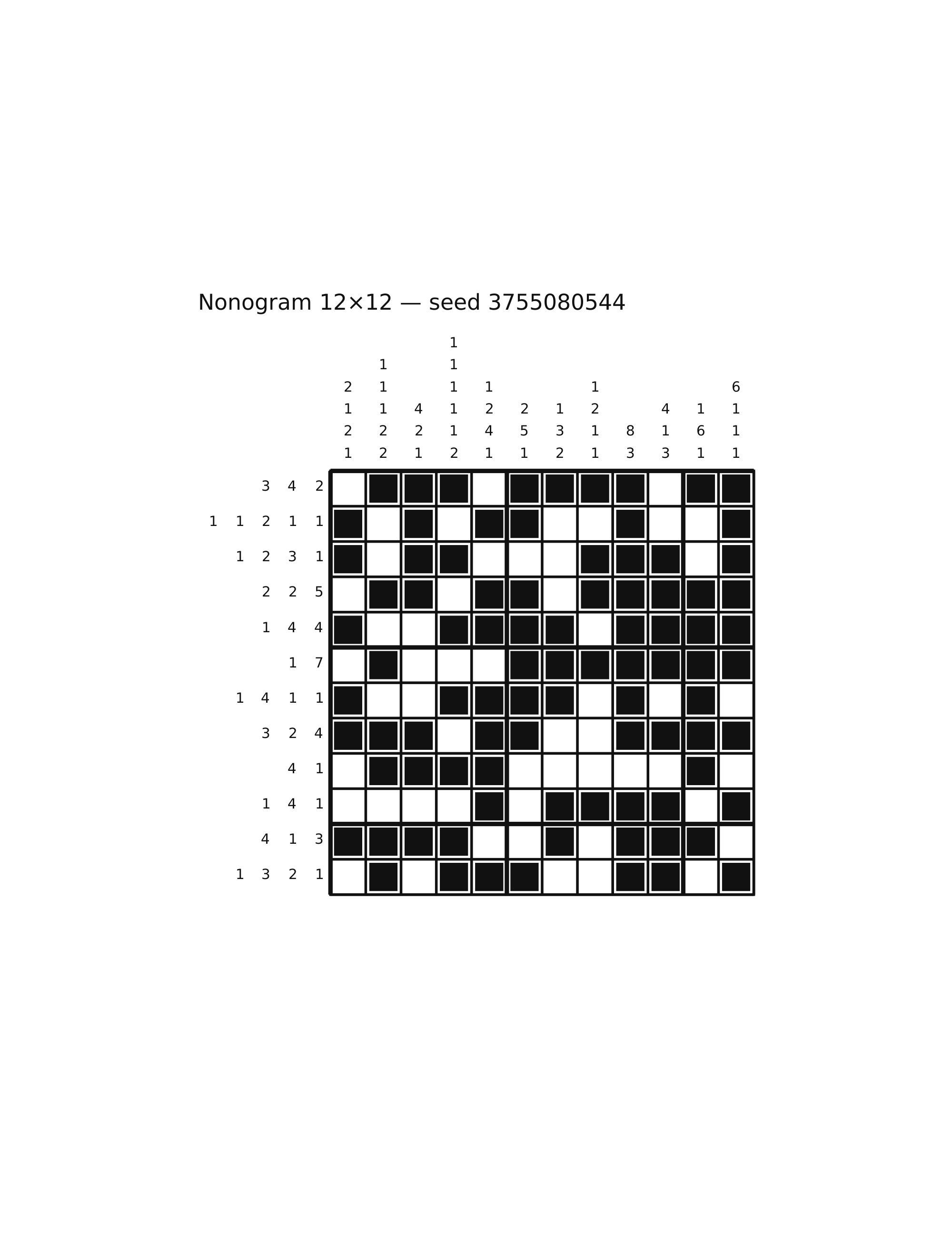 Nonogram 12×12 #23 — solution