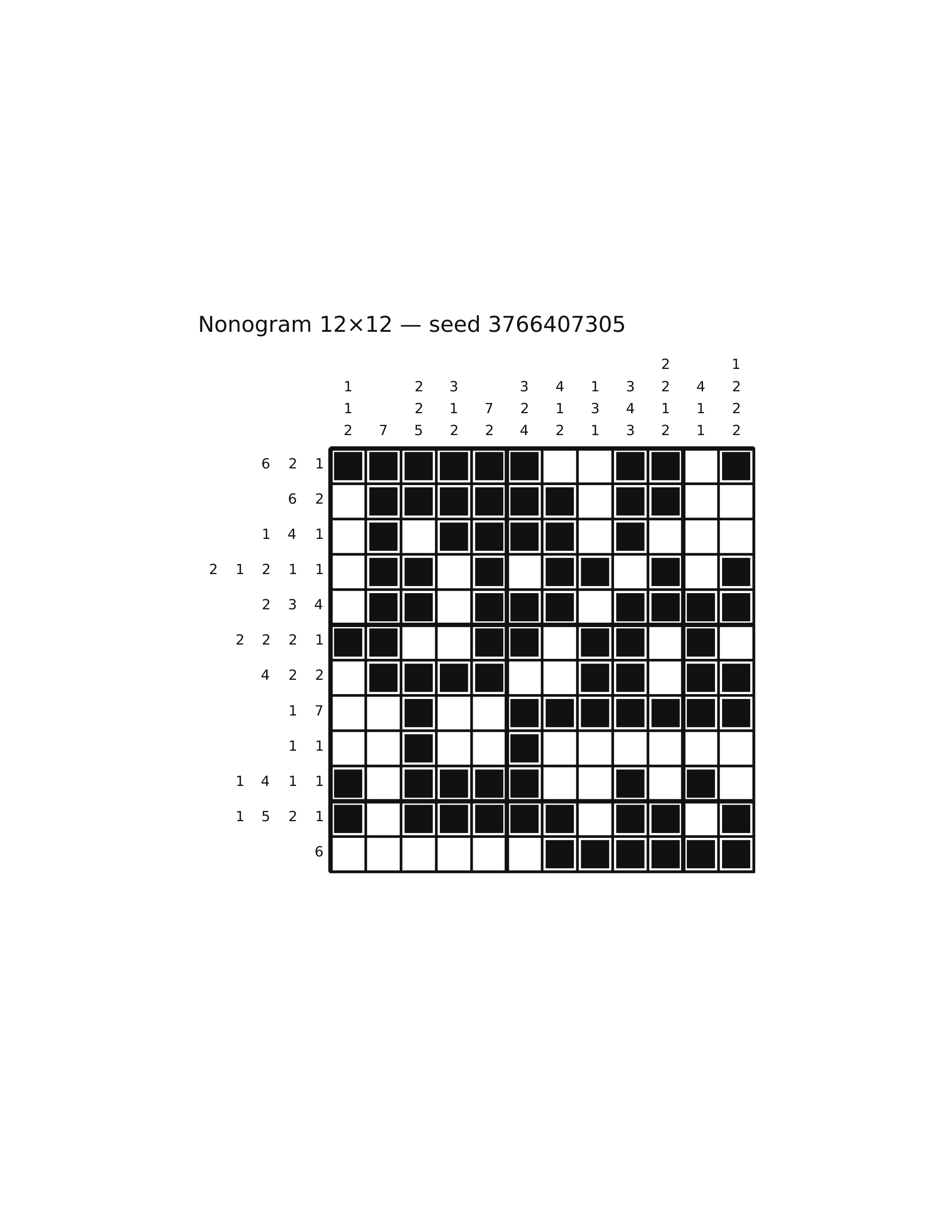 Nonogram 12×12 #44 — solution