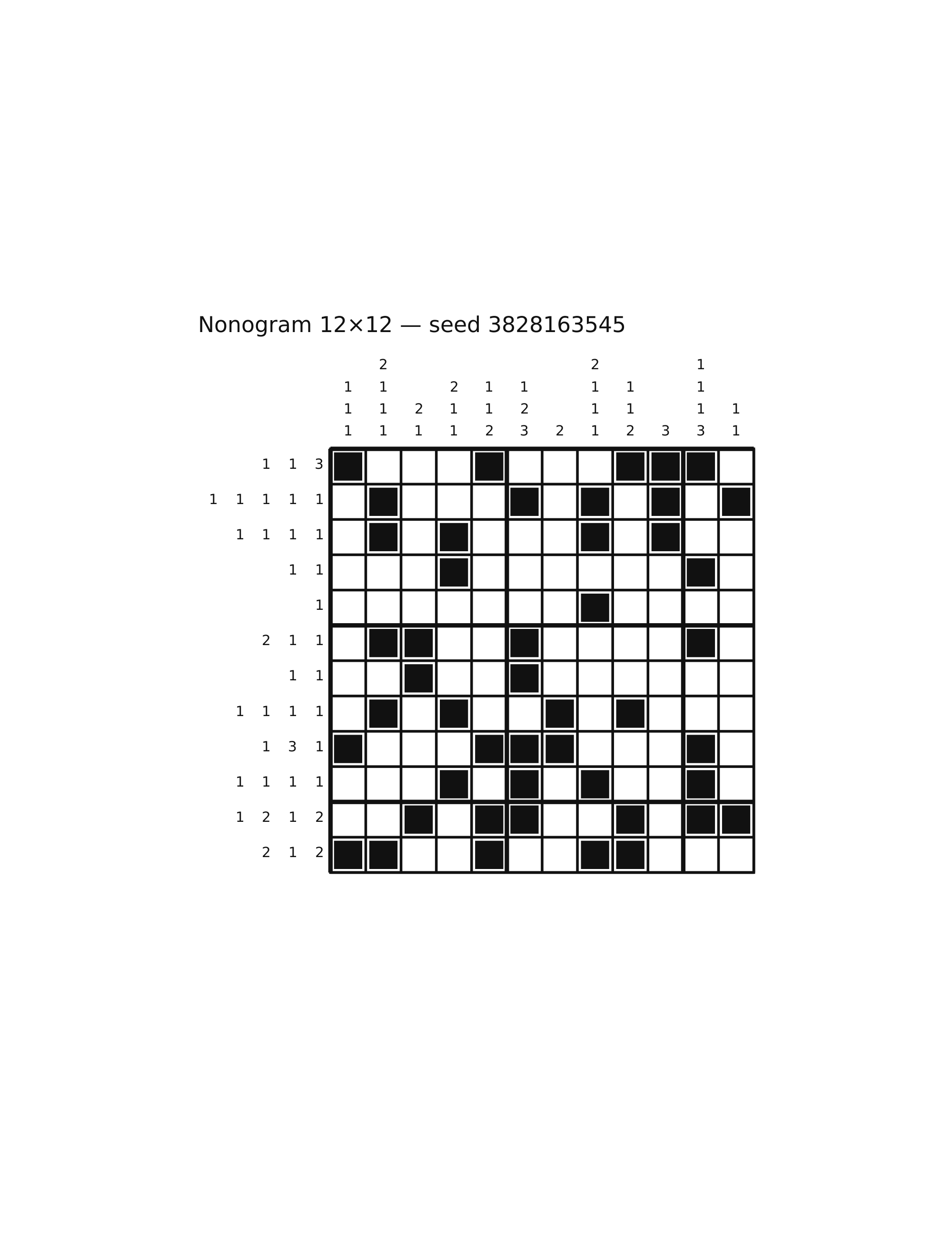 Nonogram 12×12 #71 — solution