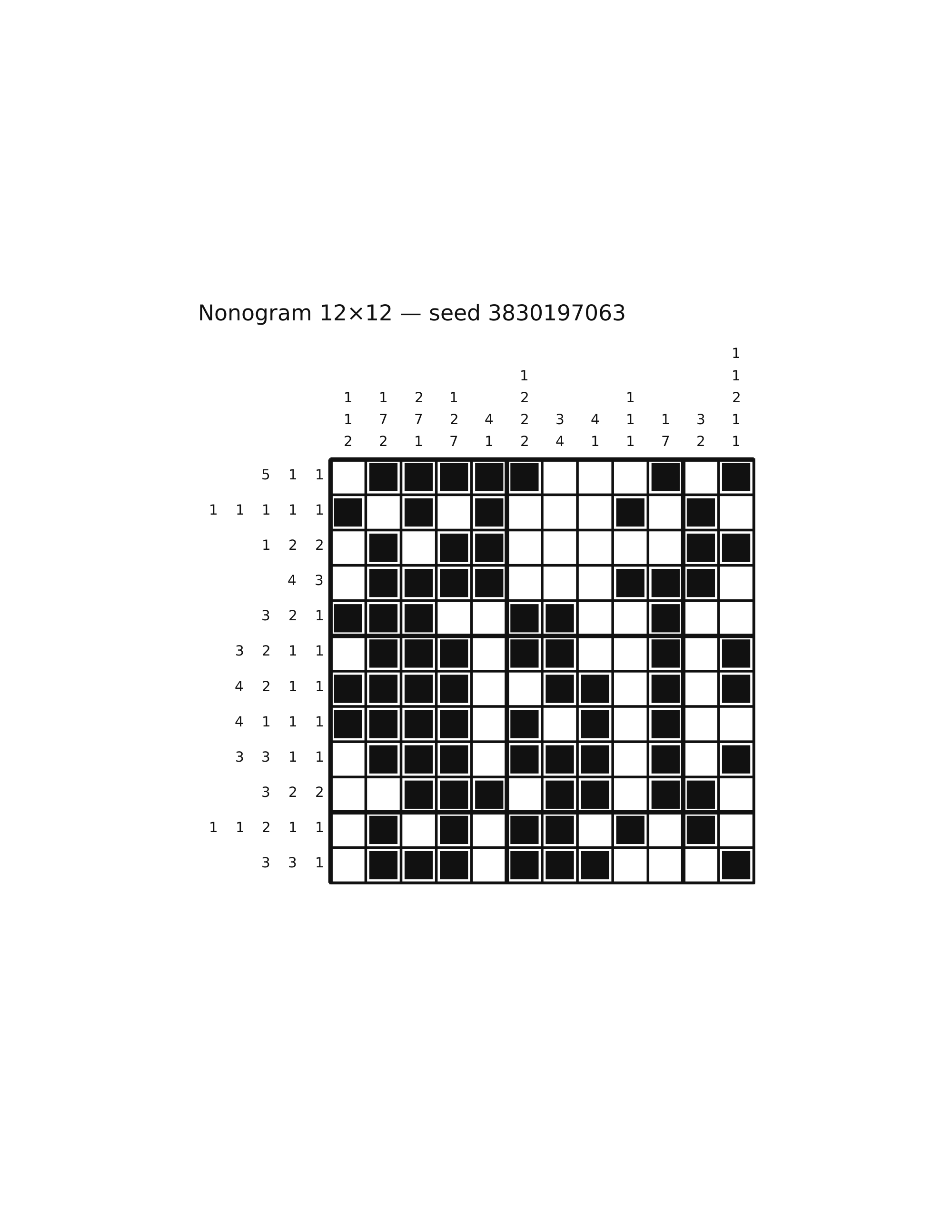 Nonogram 12×12 #2 — solution