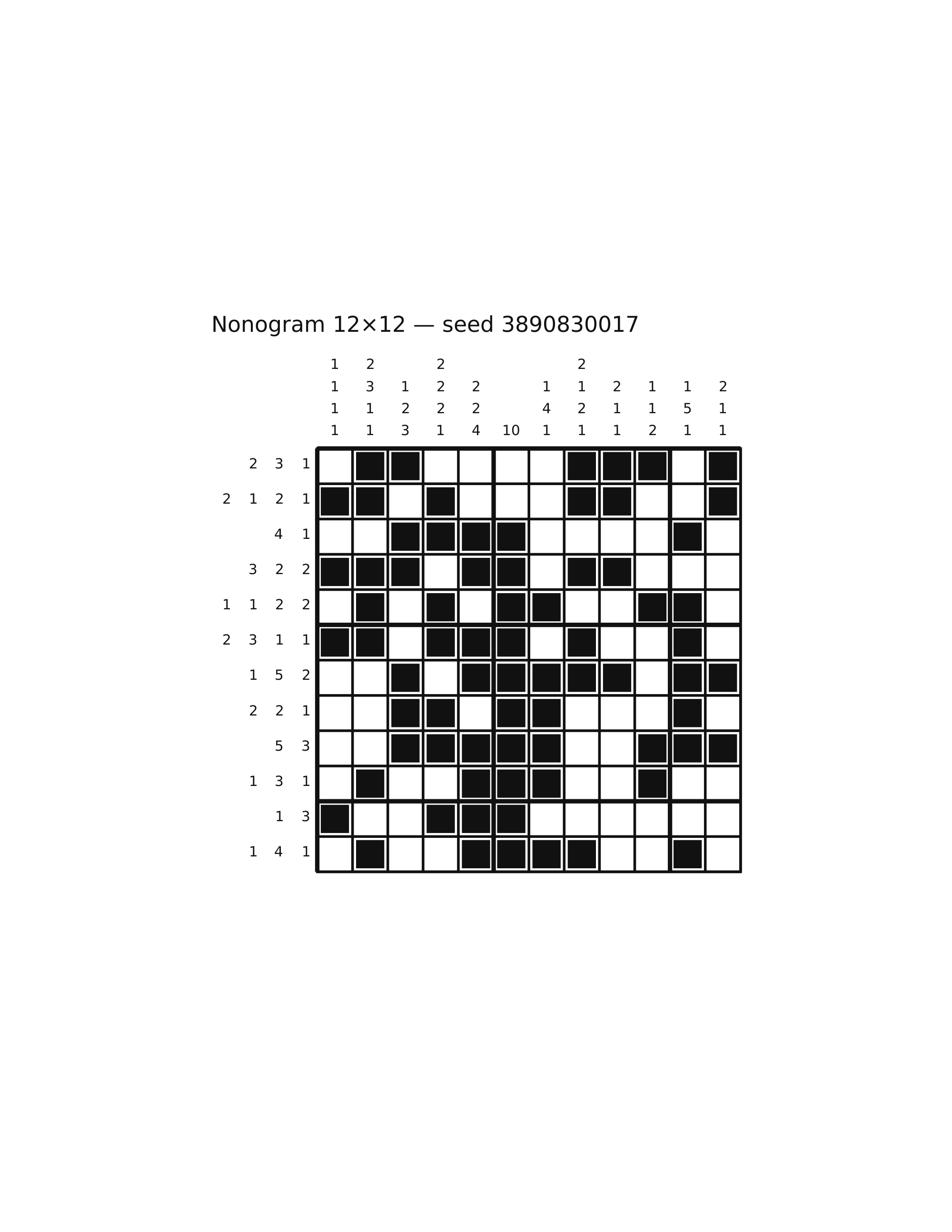 Nonogram 12×12 #24 — solution