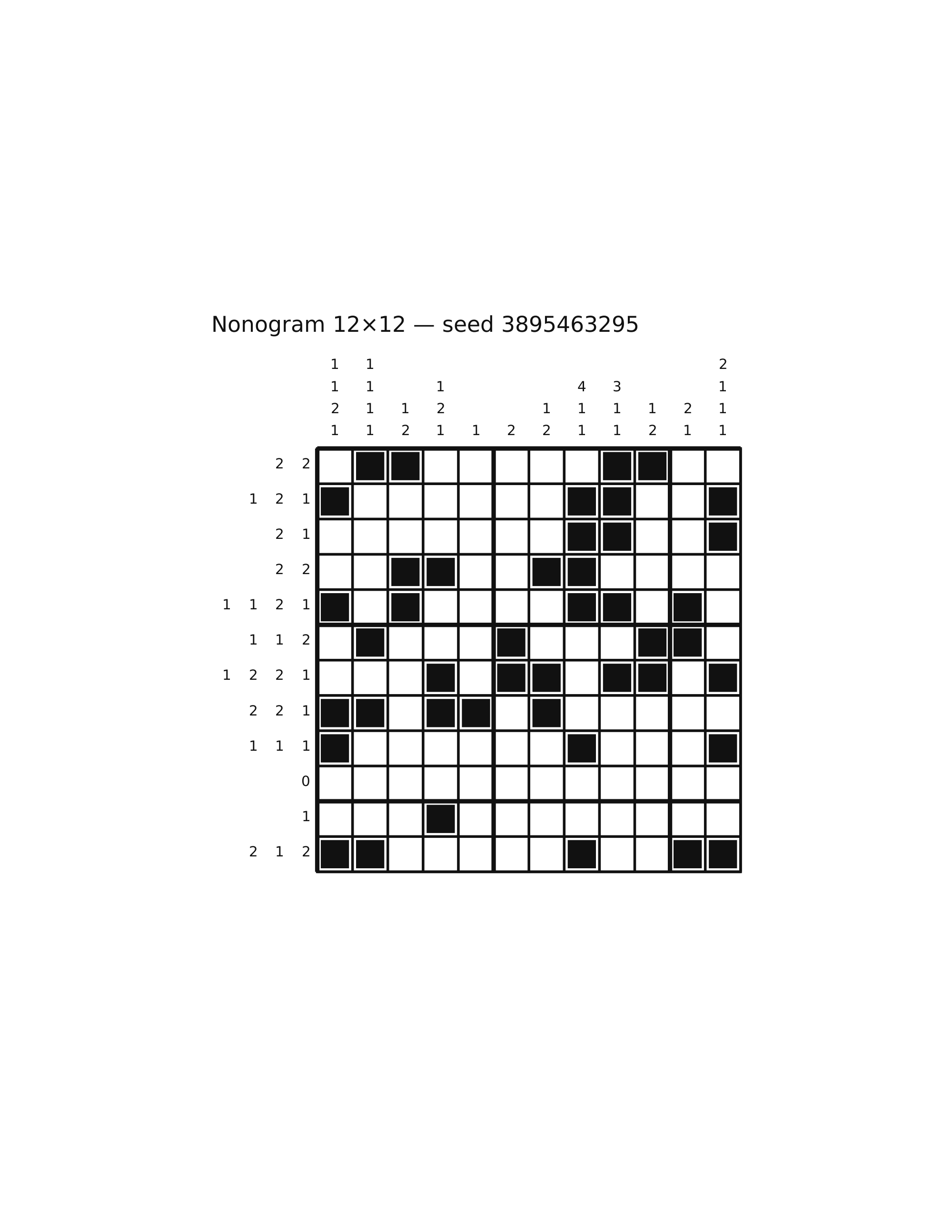 Nonogram 12×12 #46 — solution