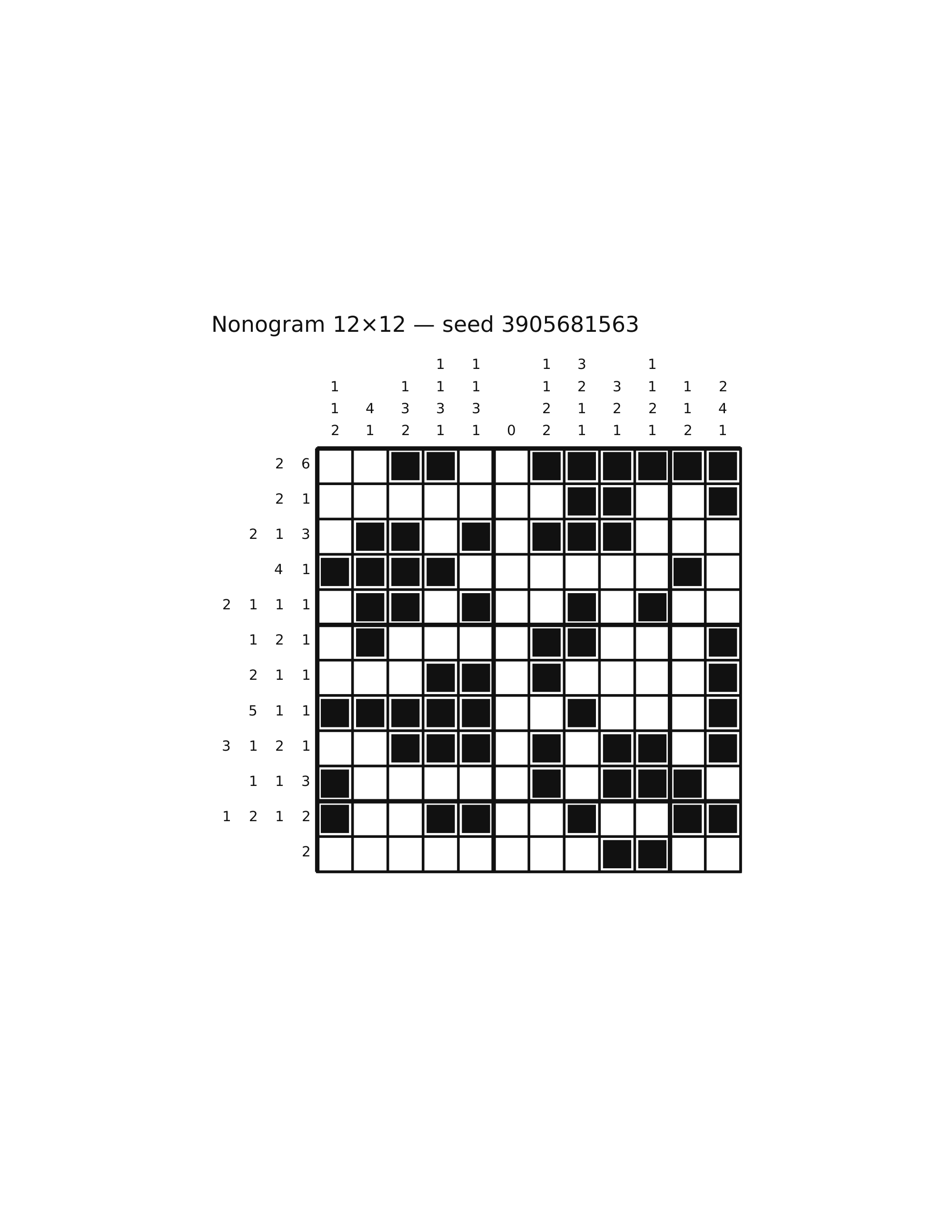 Nonogram 12×12 #10 — solution