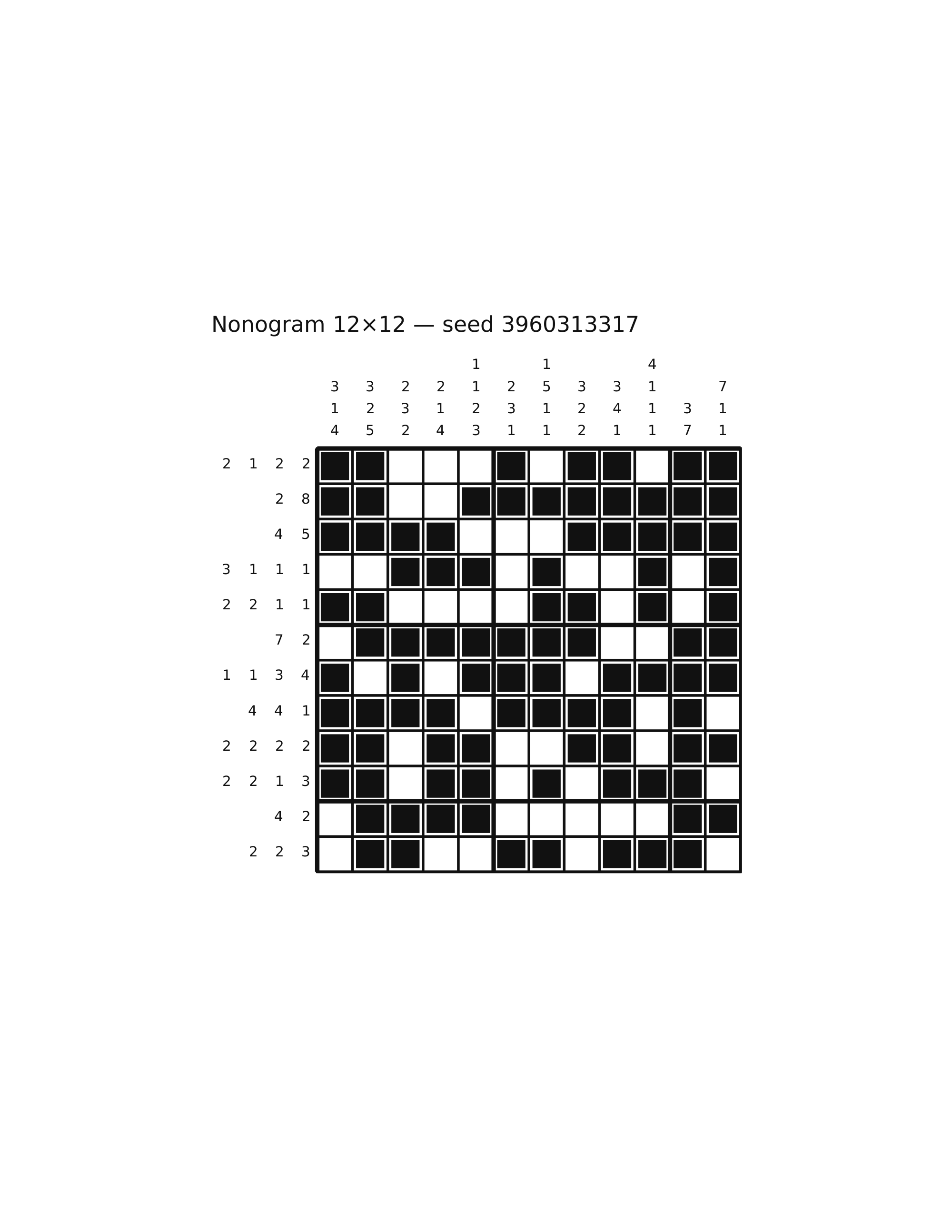 Nonogram 12×12 #24 — solution